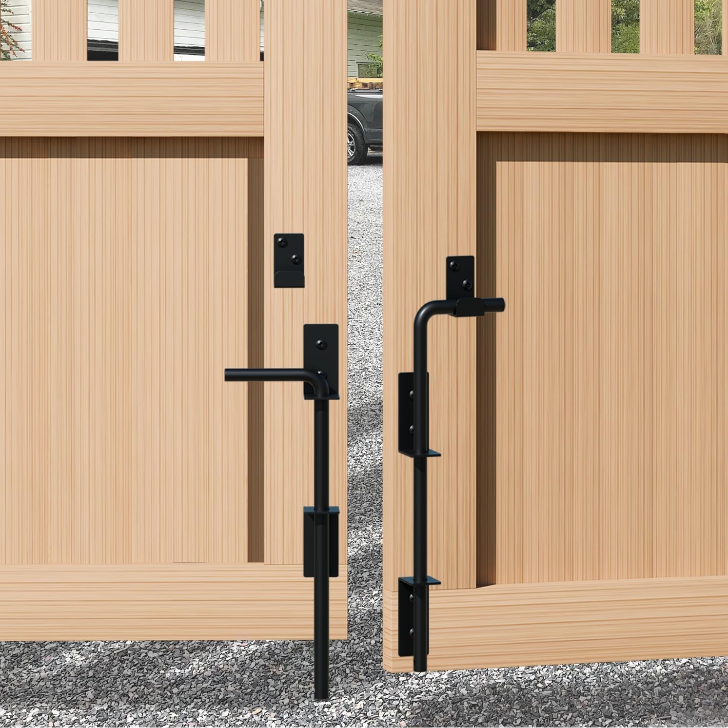 TIEJIAN Heavy Duty Metal Gate Stopper 12 x 2Pack Black