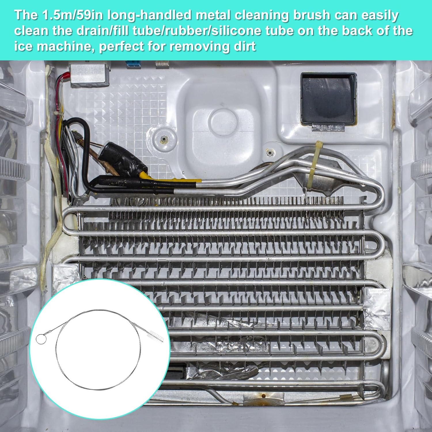 PEUTIER Ice Maker Cleaners Set - 10pcs Cleaning Brushes 2pcs Double Ended Hooks