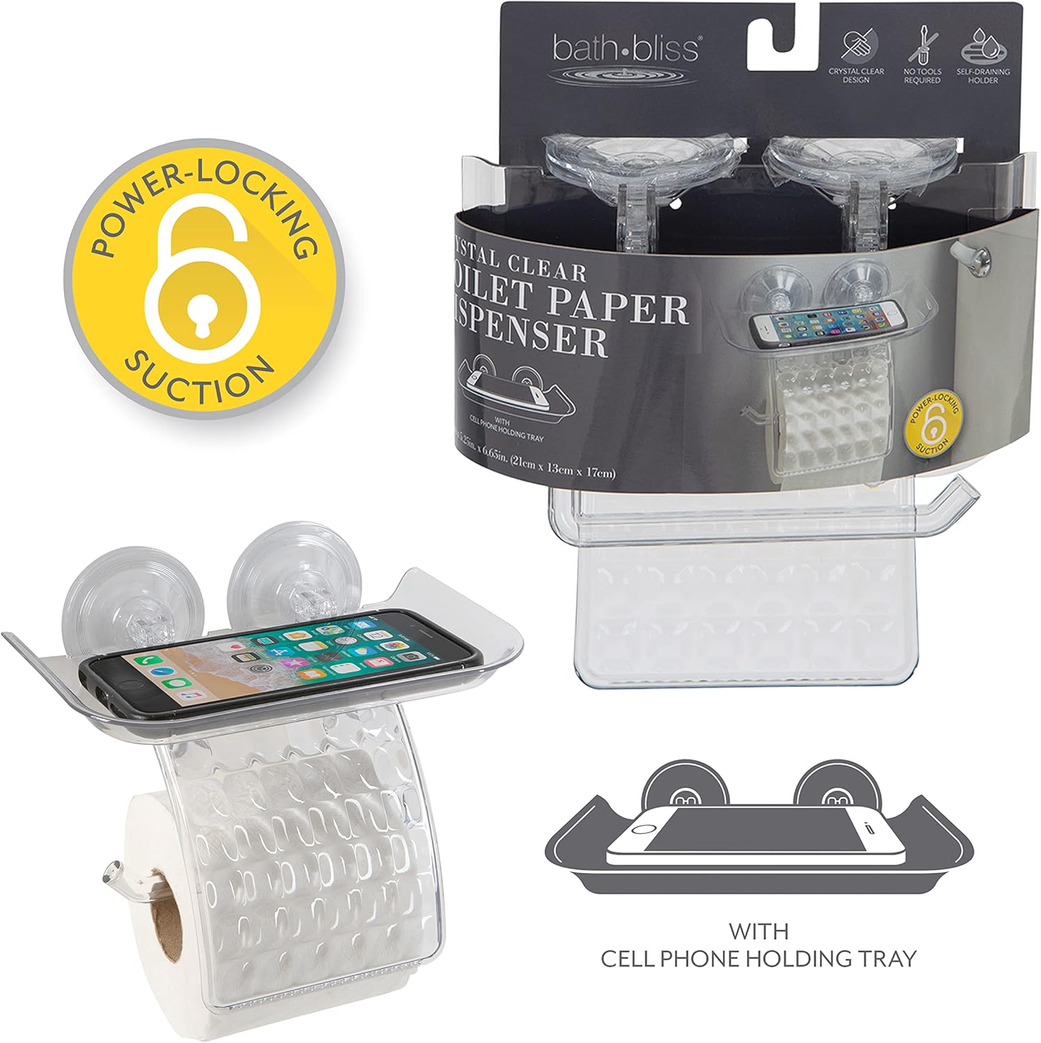 Bath Bliss Suction Cup Toilet Paper Holder