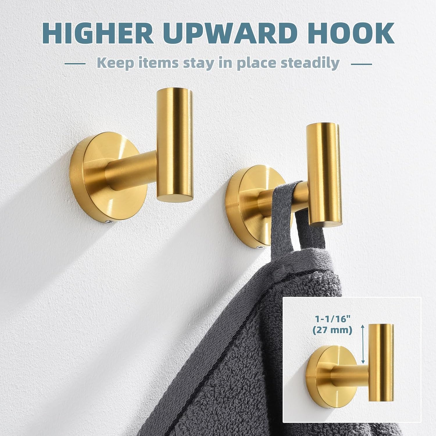 APLusee 304 Stainless Steel Towel Ring Set