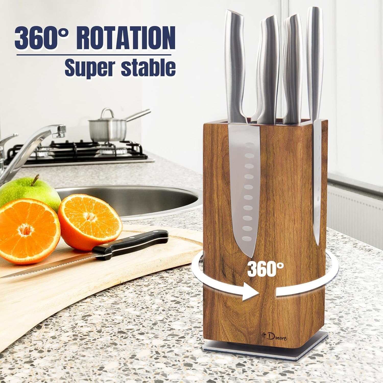 Dmore Magnetic Knife Block Stand with 360 Rotation
