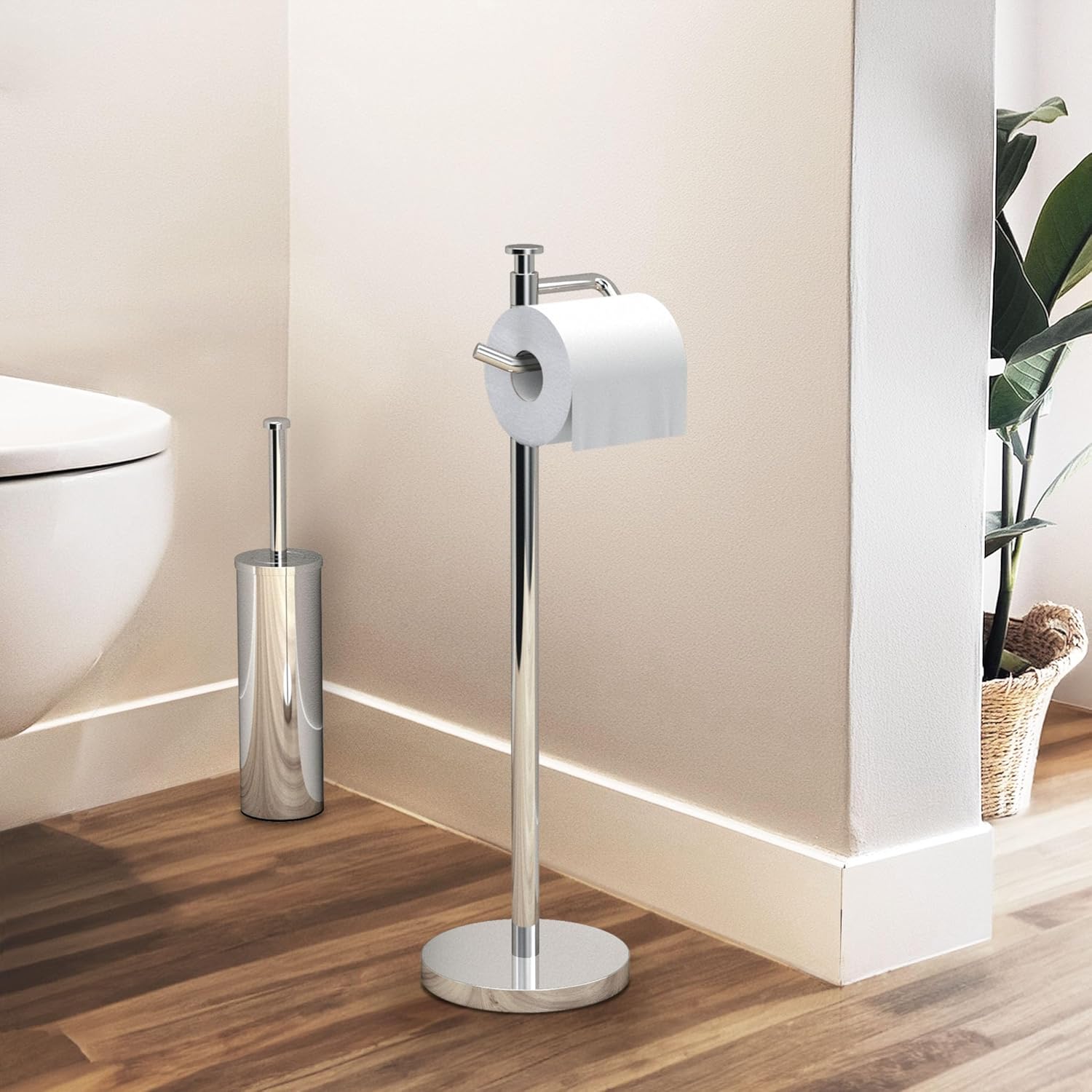 Gatco 1435C Chrome Freestanding Toilet Paper Holder 1