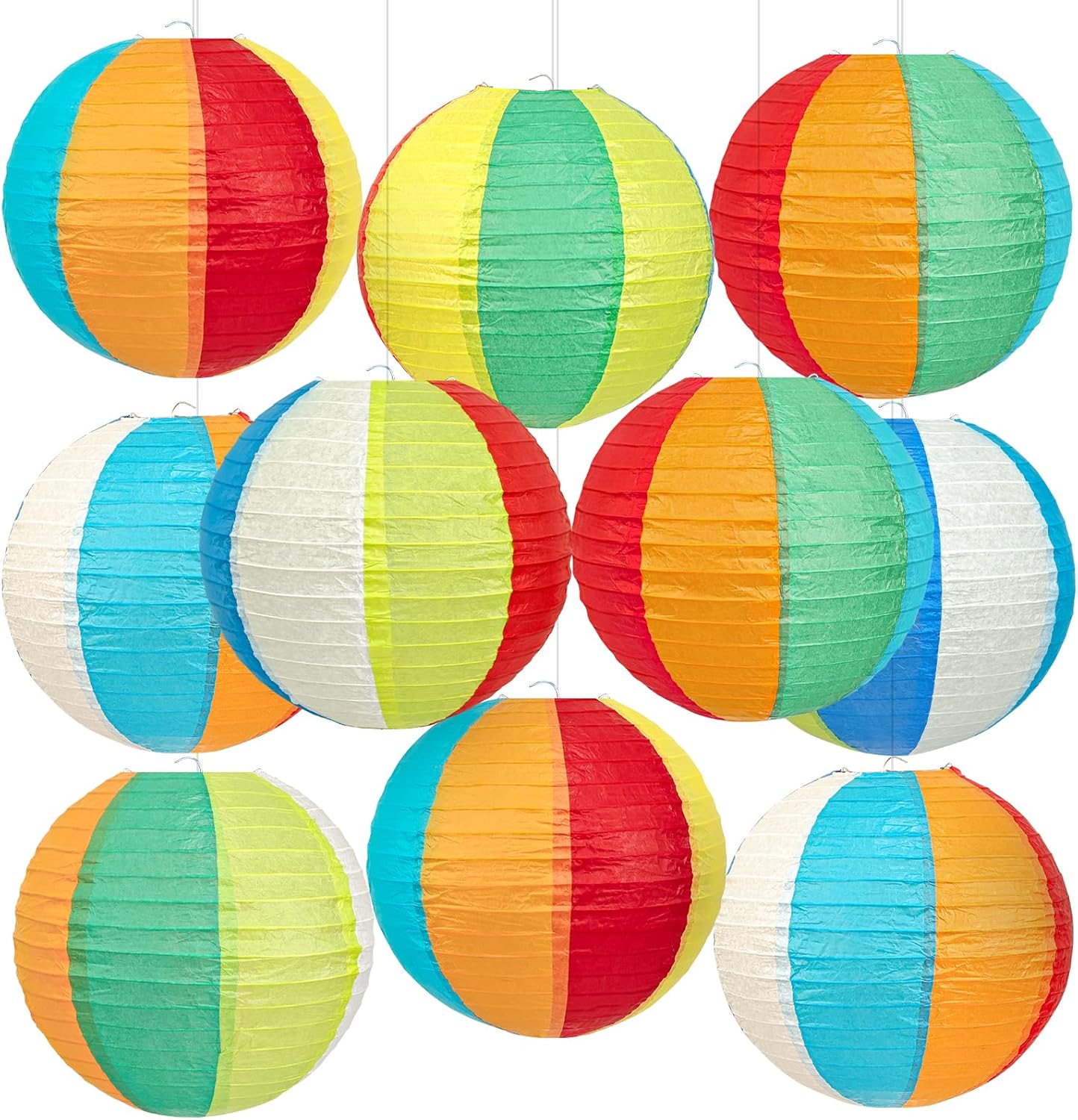 10Pcs 8 Inch Beach Party Decor Paper Lanterns