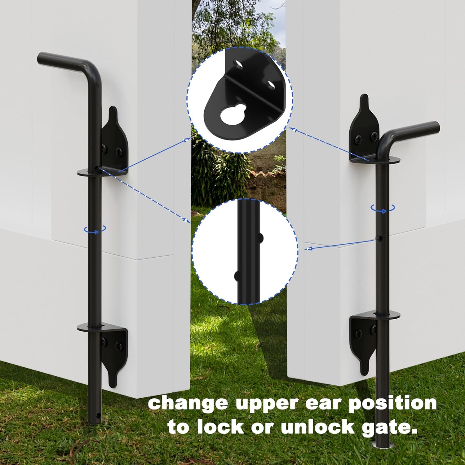 12 Gate Bolt Drop Rod Wrought Iron Gate Latch for Wooden Fences