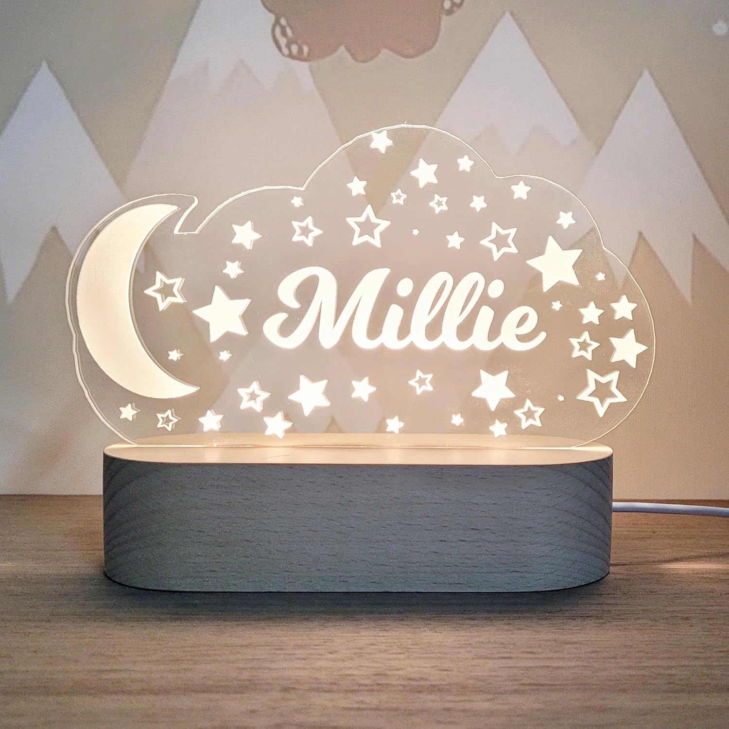 Customized Baby Night Light with Name and Design