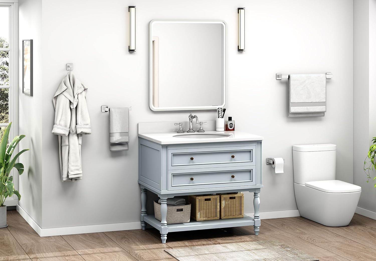 Suyar 4-Piece Chrome Bathroom Hardware Set