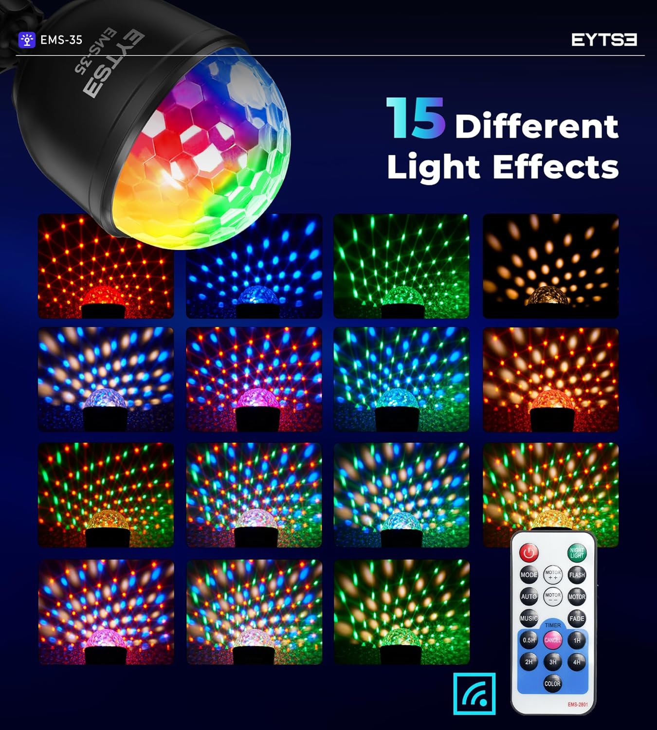 EYTSE 2-Pack Mini Disco Ball Lights with Remote
