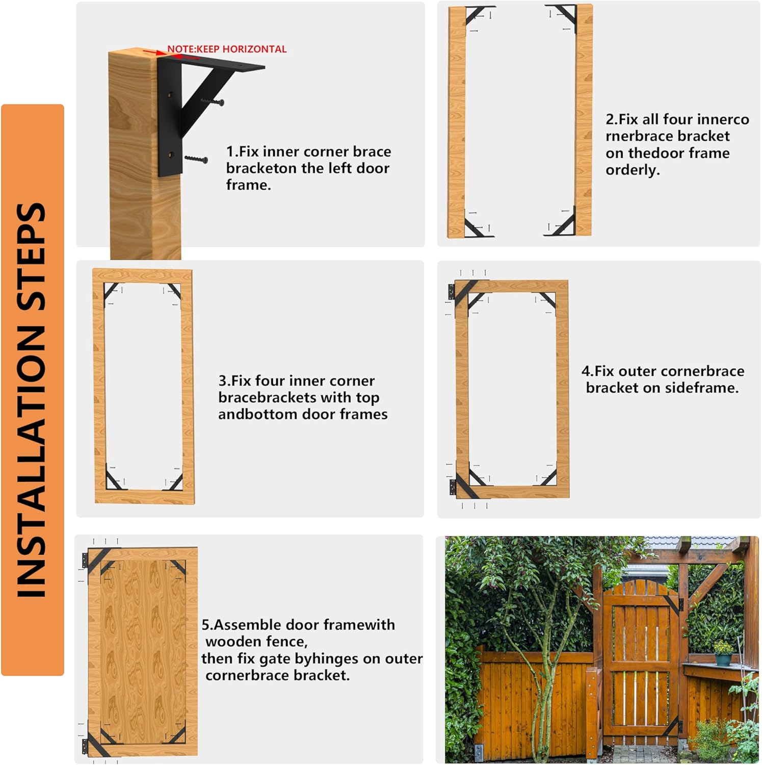 Sdstone Heavy Duty Anti Sag Gate Bracket Kit 2 Sets
