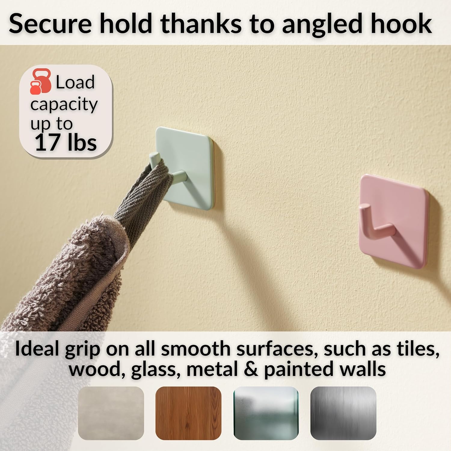 DEKAZIA 4pcs Rose Cute Wall Hooks for Kids Room