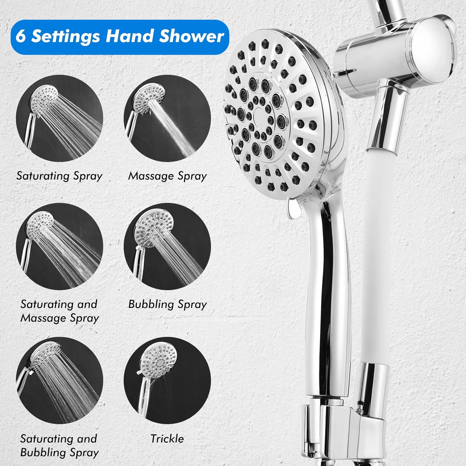 Luxury Handheld Shower Head with Rainfall Option