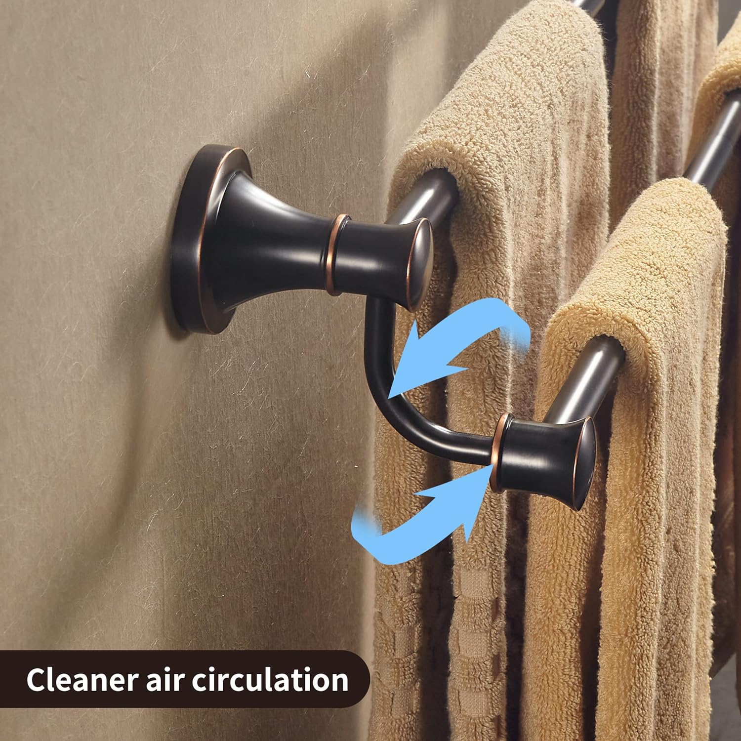 WOLIBEER Bronze Towel Holder 180 Rotatable