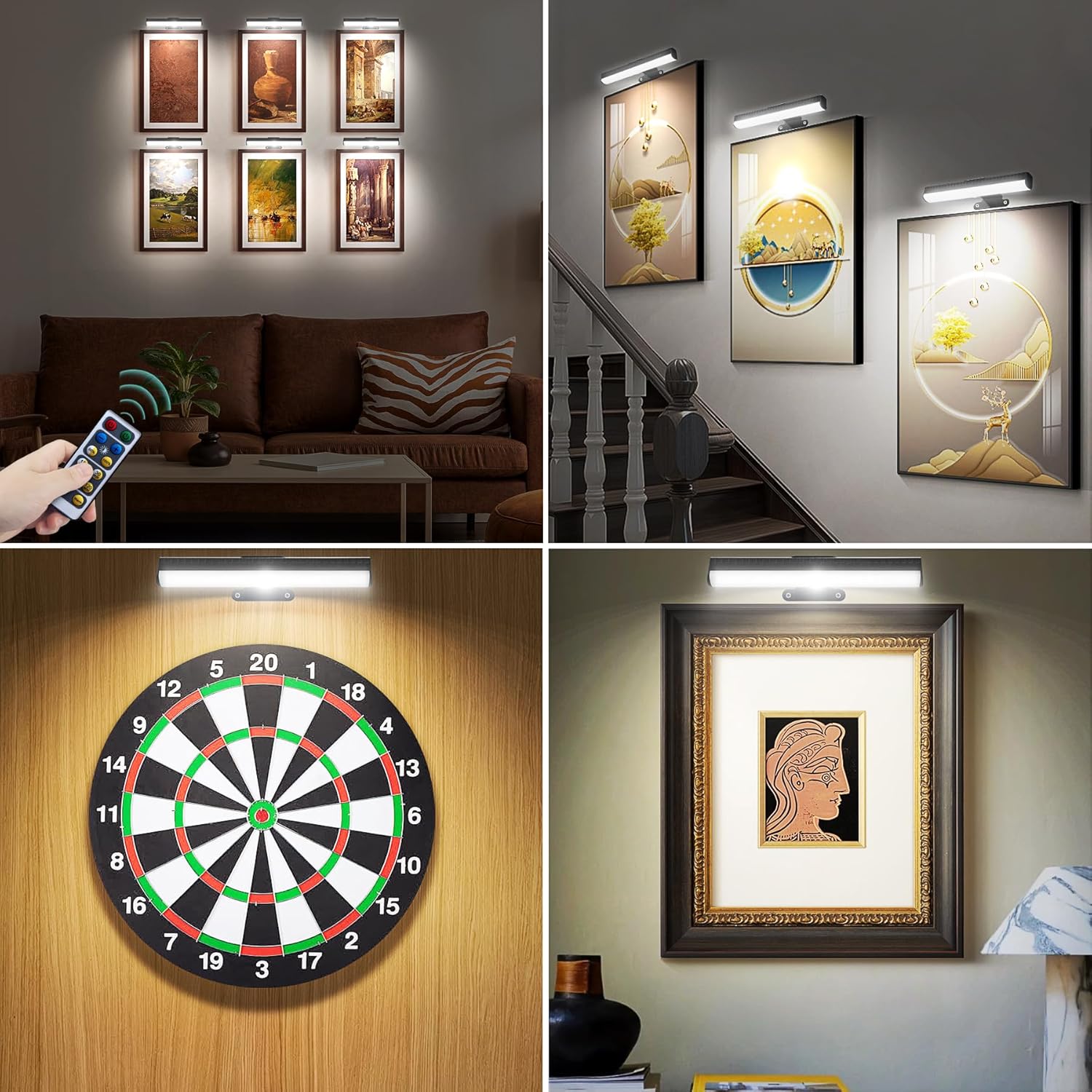 HIPTOKING 2 Pack Dimmable Picture Wall Light with Remote Control