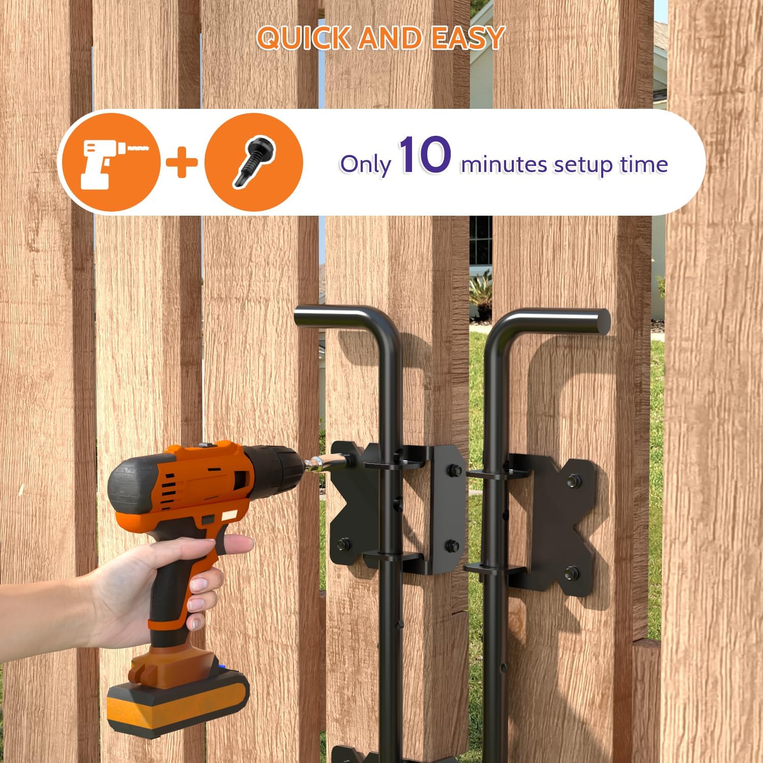 SKYSEN Self-Closing Durable Easy-Install Fence Hinges for Double-Gate Fences