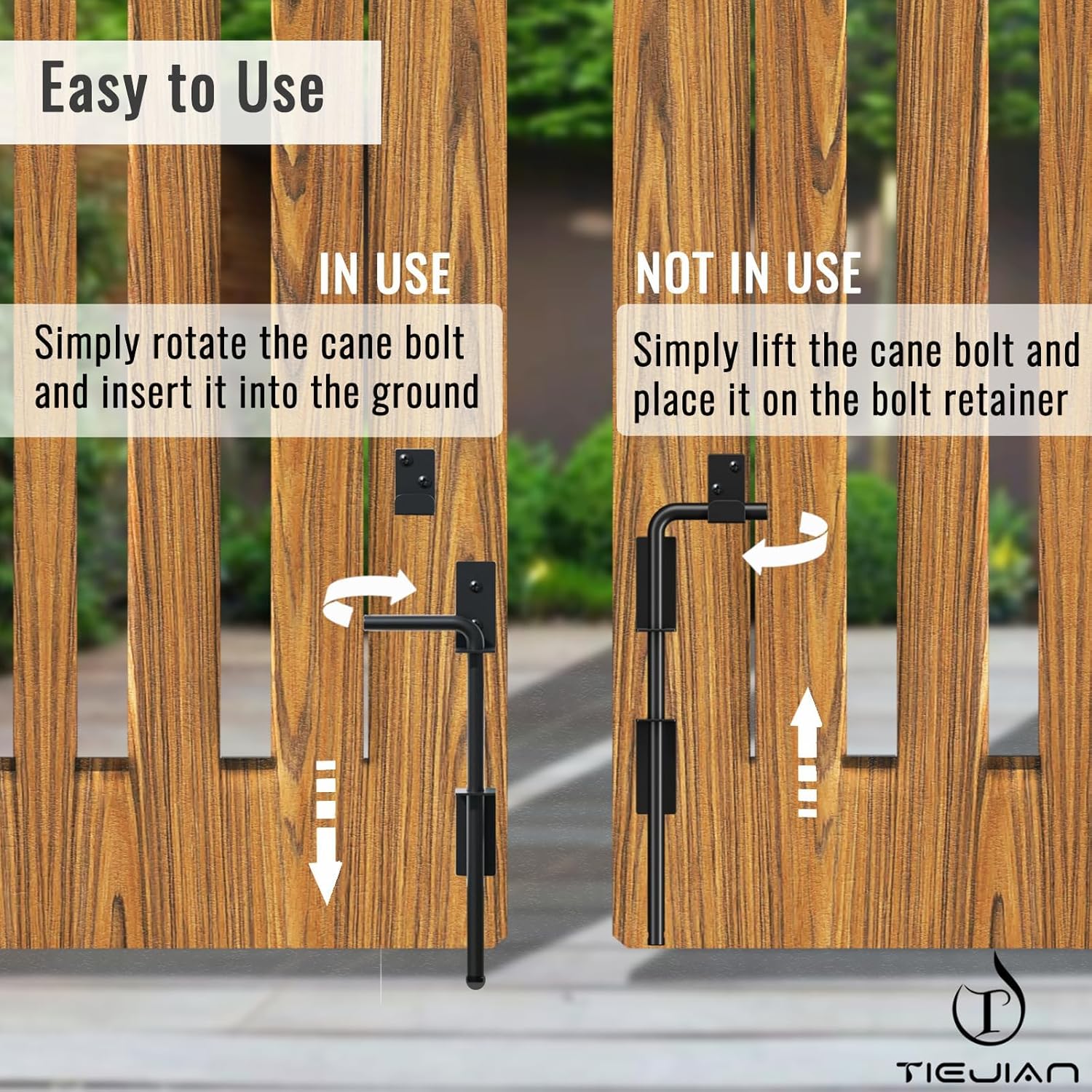 TIEJIAN Heavy Duty Metal Gate Stopper 12 x 2Pack Black