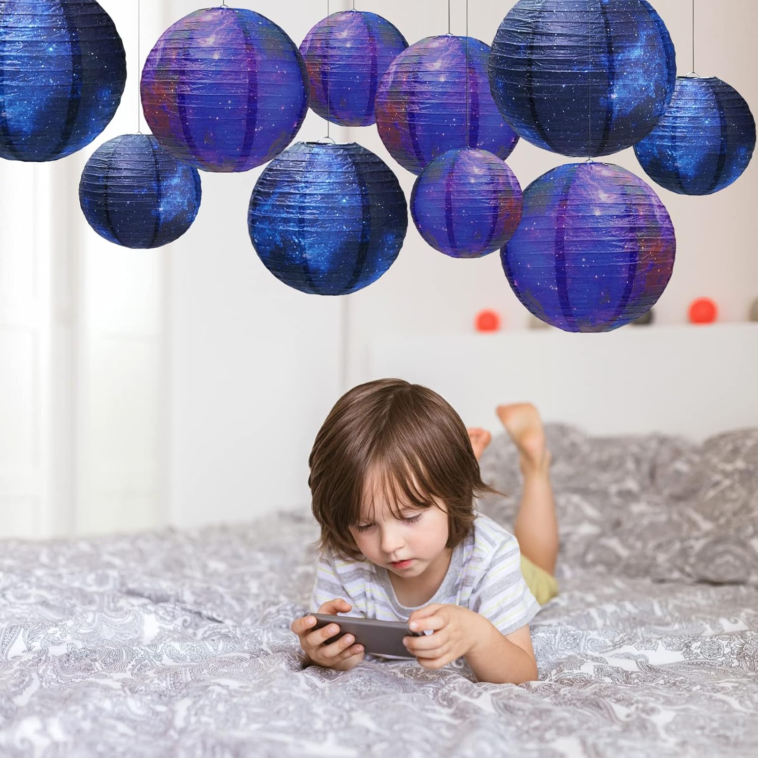 Galaxy Print Paper Lanterns 10PCS Space Theme Decor