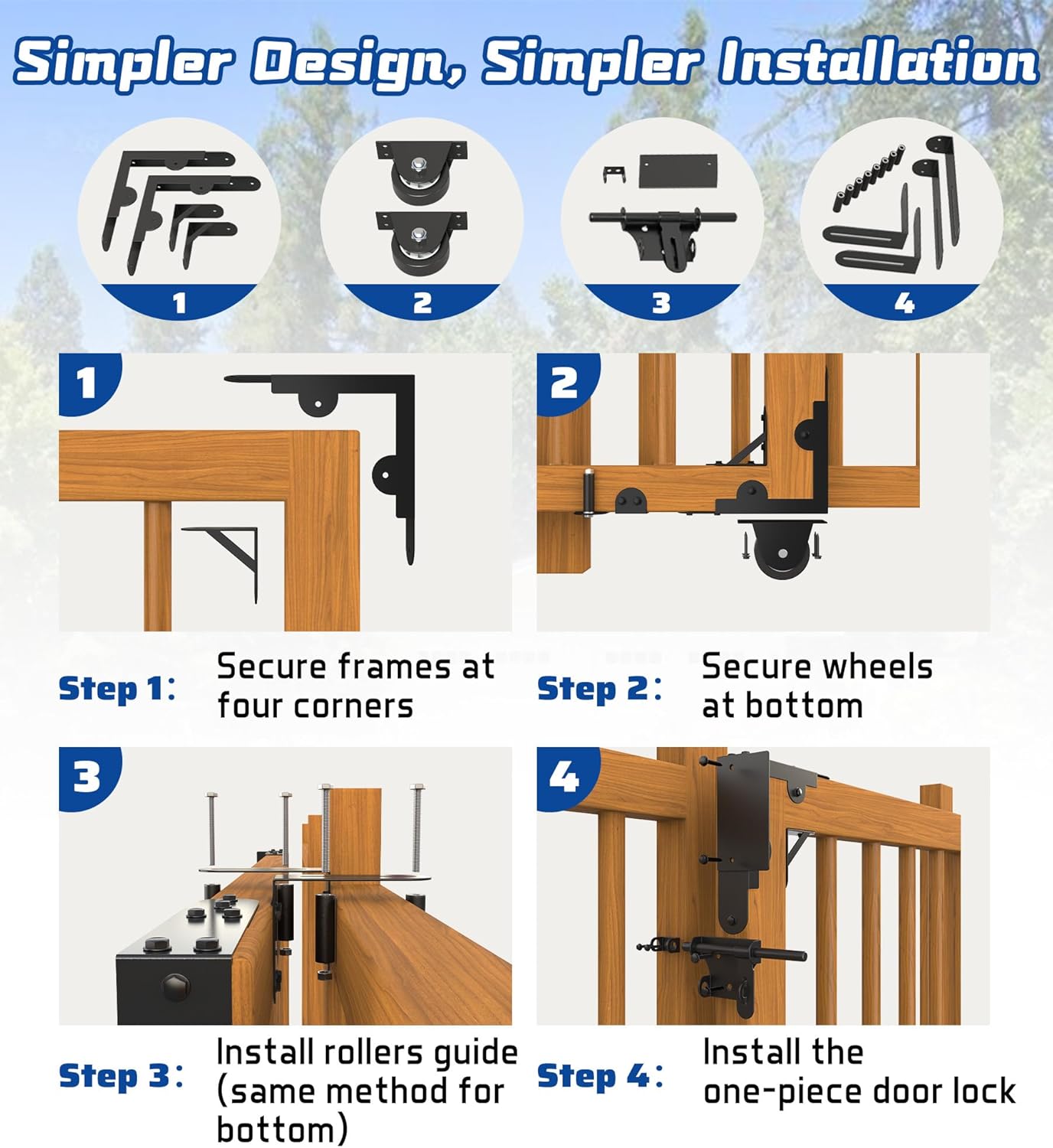 Heavy-Duty Outdoor Sliding Gate Kit