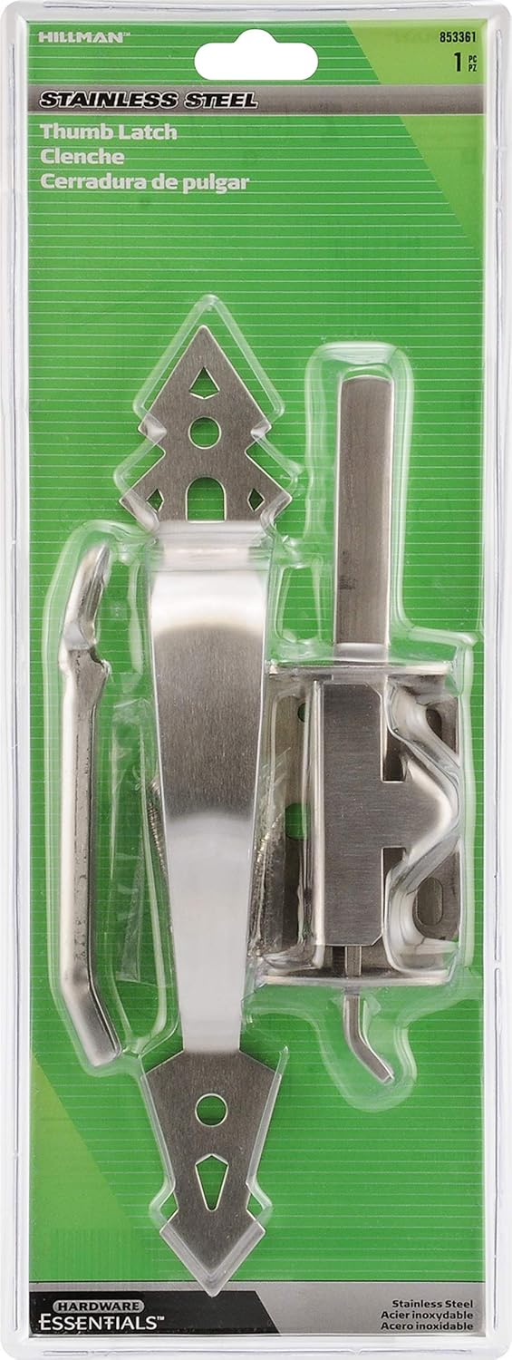Hillman 853361 Heavy Duty Ornamental Thumb Gate Latch Up To 3 Stainless Steel