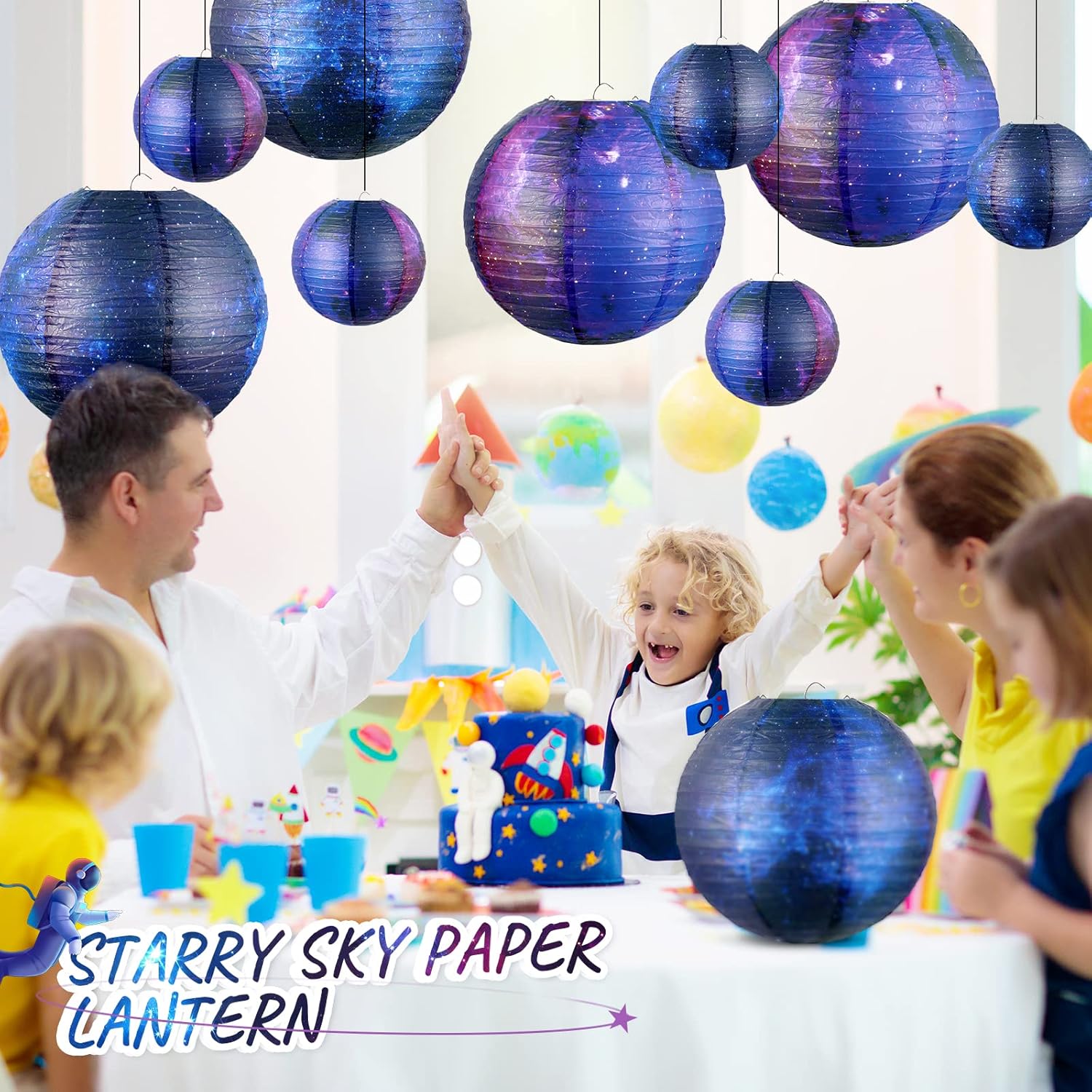 Hortsun Galaxy Print Paper Lanterns 20 Pack