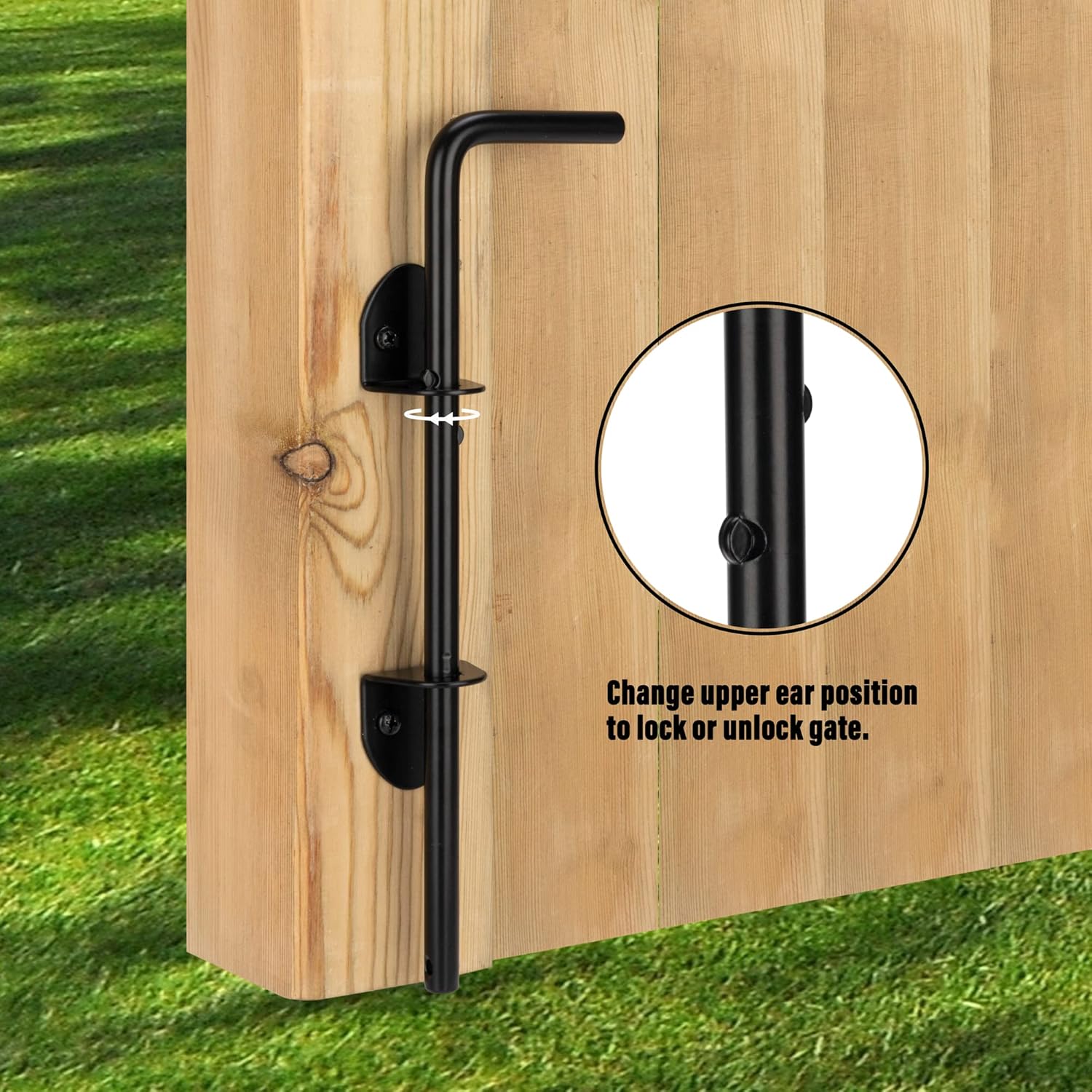12 Cane Bolt Heavy Duty Drop Rod Gate Stopper Hardware Black Finish