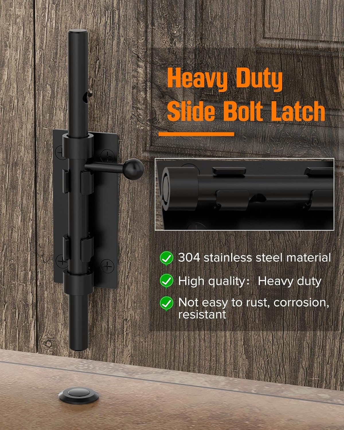 YogePote 77-Inch Barrel Bolt Latch 2-Pack