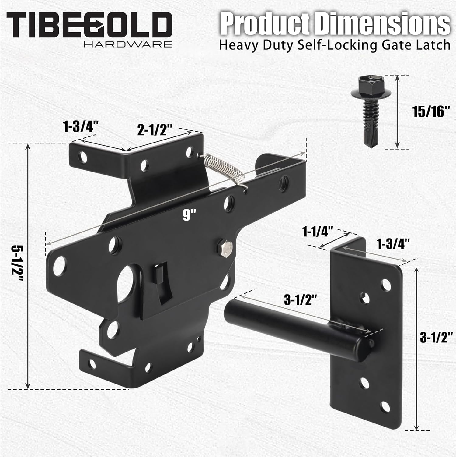 Self-Locking Gate Latch with Gravity Mechanism