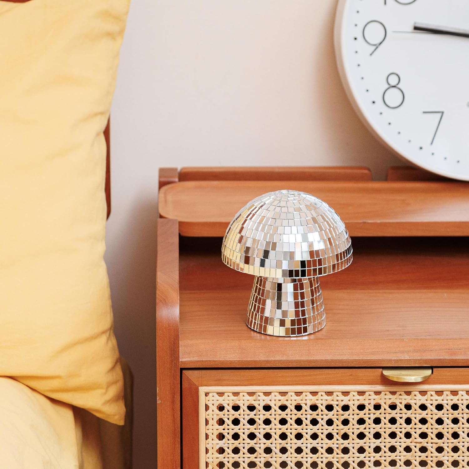 Reflective Silver Mushroom Disco Ball - 49 Inch Handmade Decor