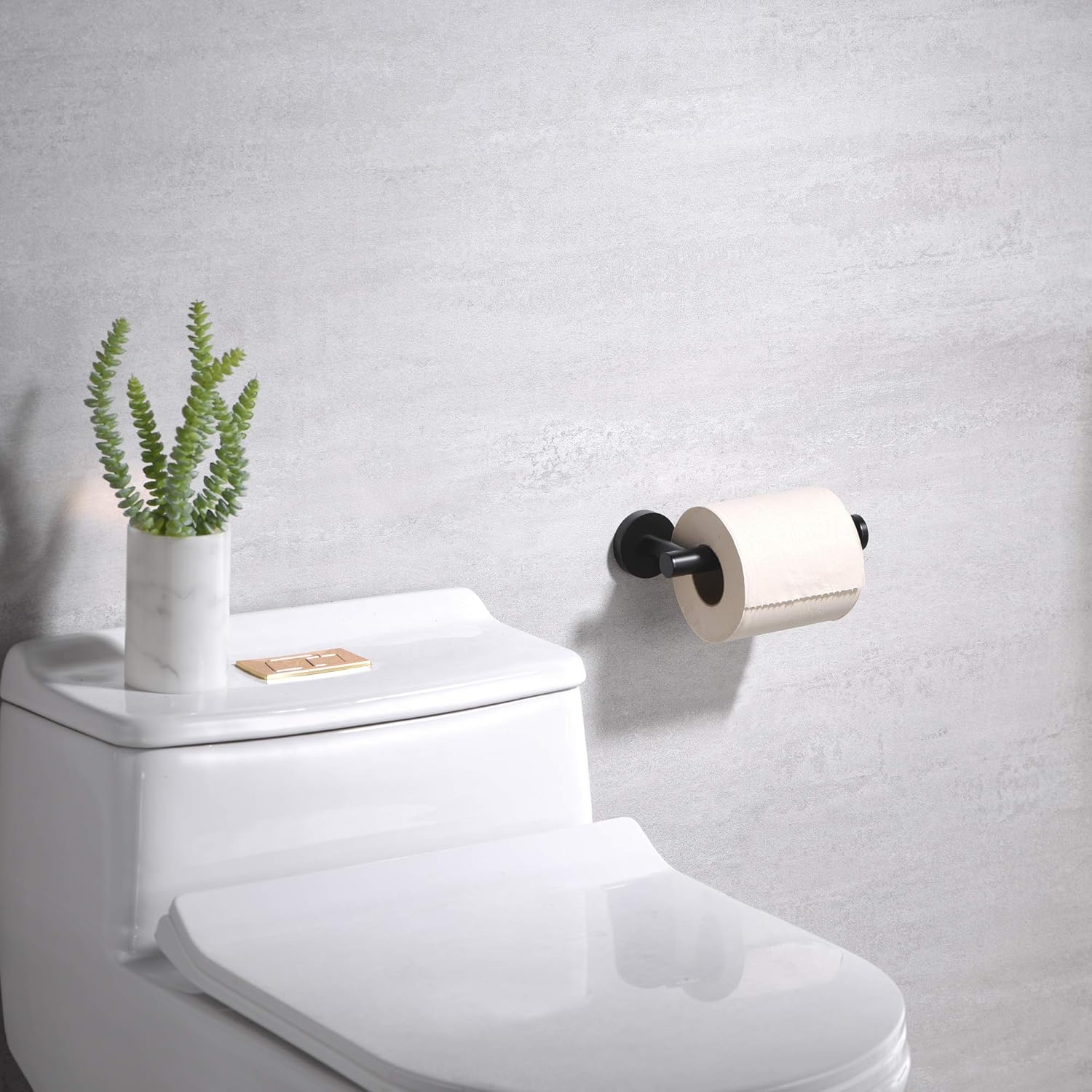 Rainovo Toilet Paper Holder Matte Black Rustproof