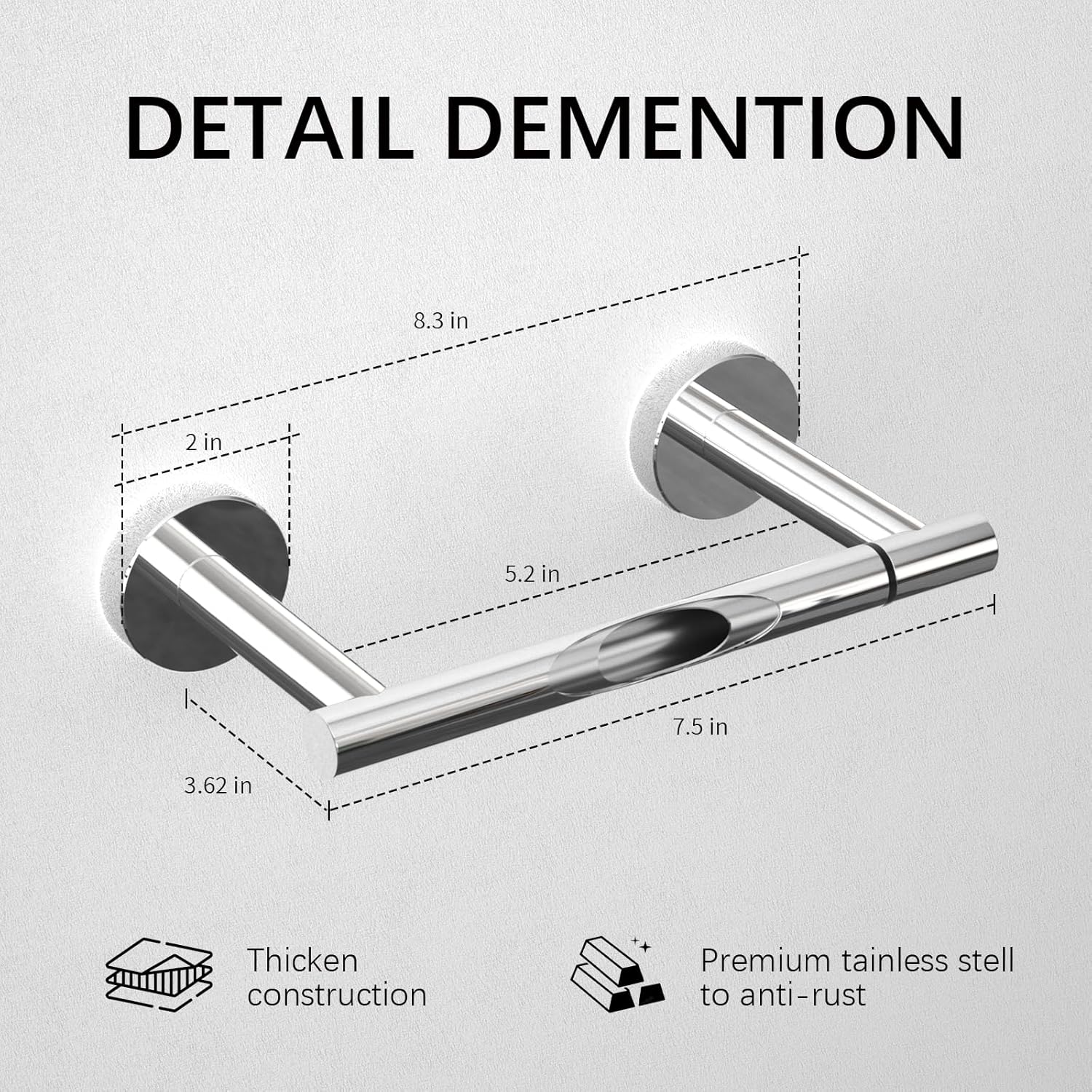Sturdy and Stylish Double-Post Toilet Paper Holder