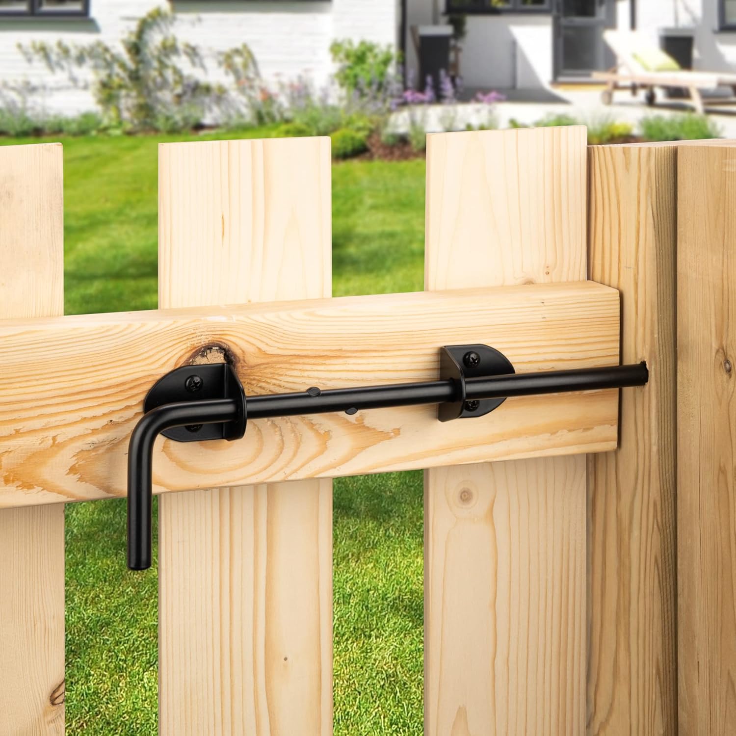 12 Cane Bolt Heavy Duty Drop Rod Gate Stopper Hardware Black Finish