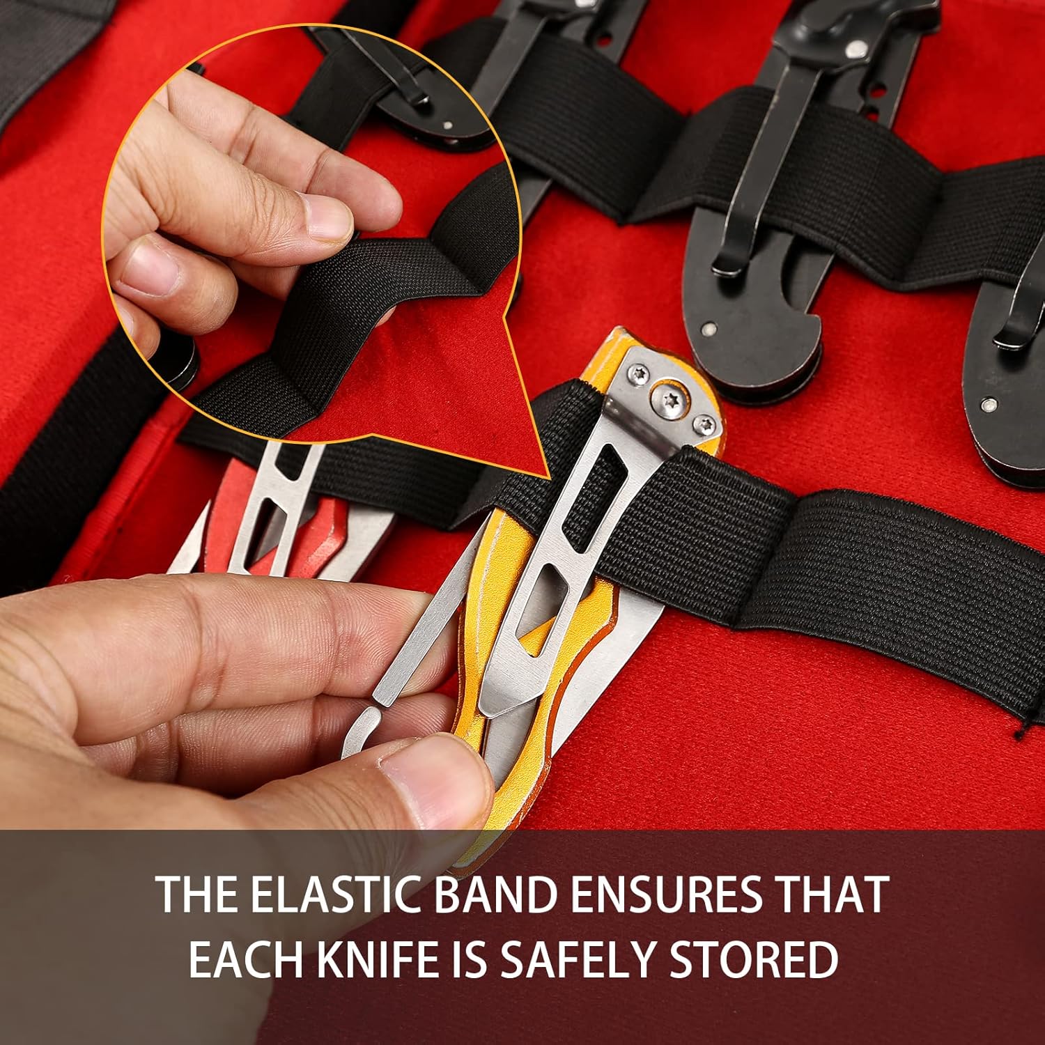 62 Pocket Knife Display Case with 10 Knife Sleeves