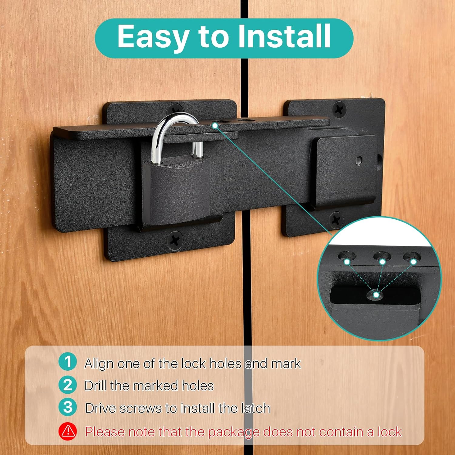 Adjustable Aluminum Alloy Flip Gate Latch Lock