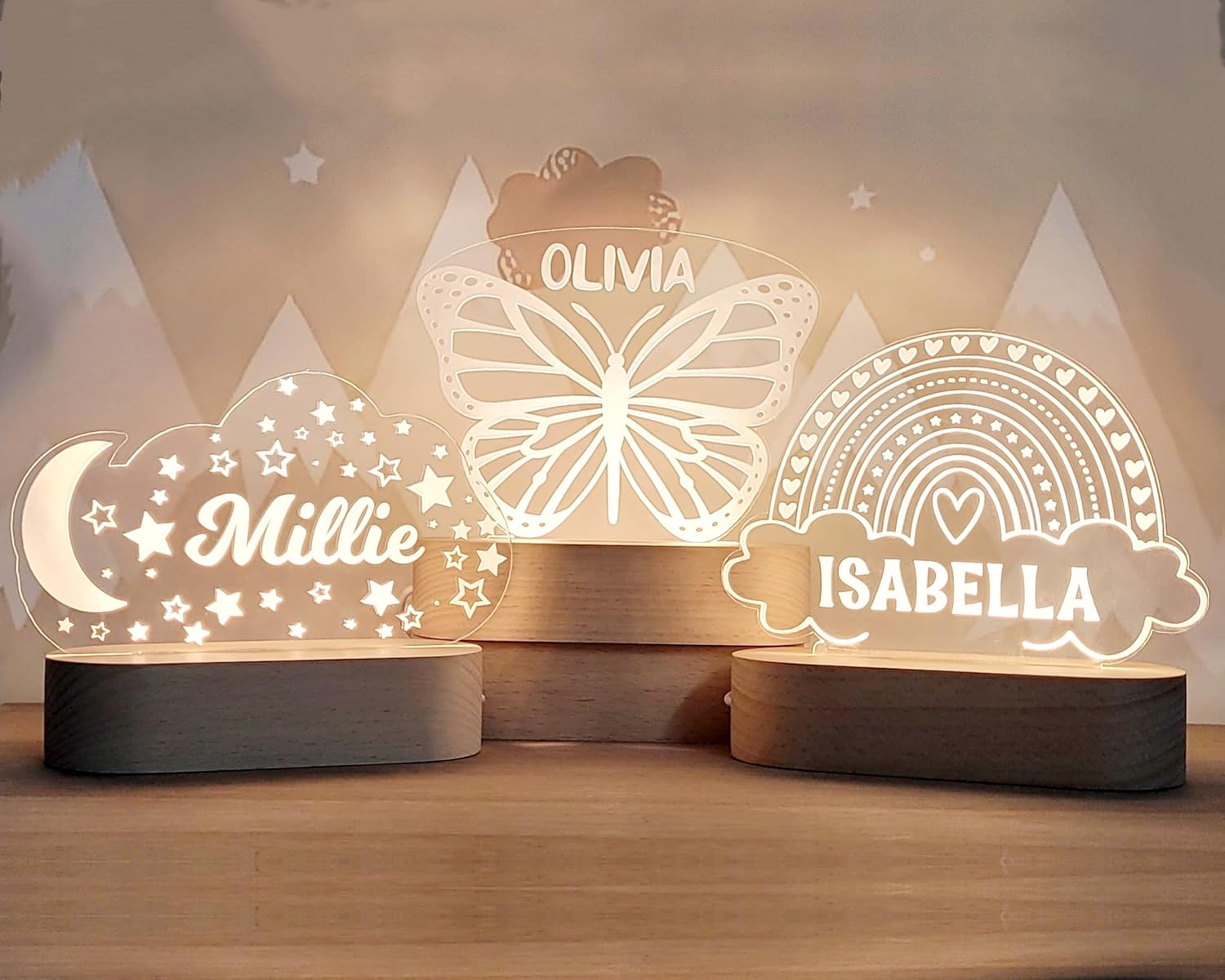 Customized Baby Night Light with Name and Design