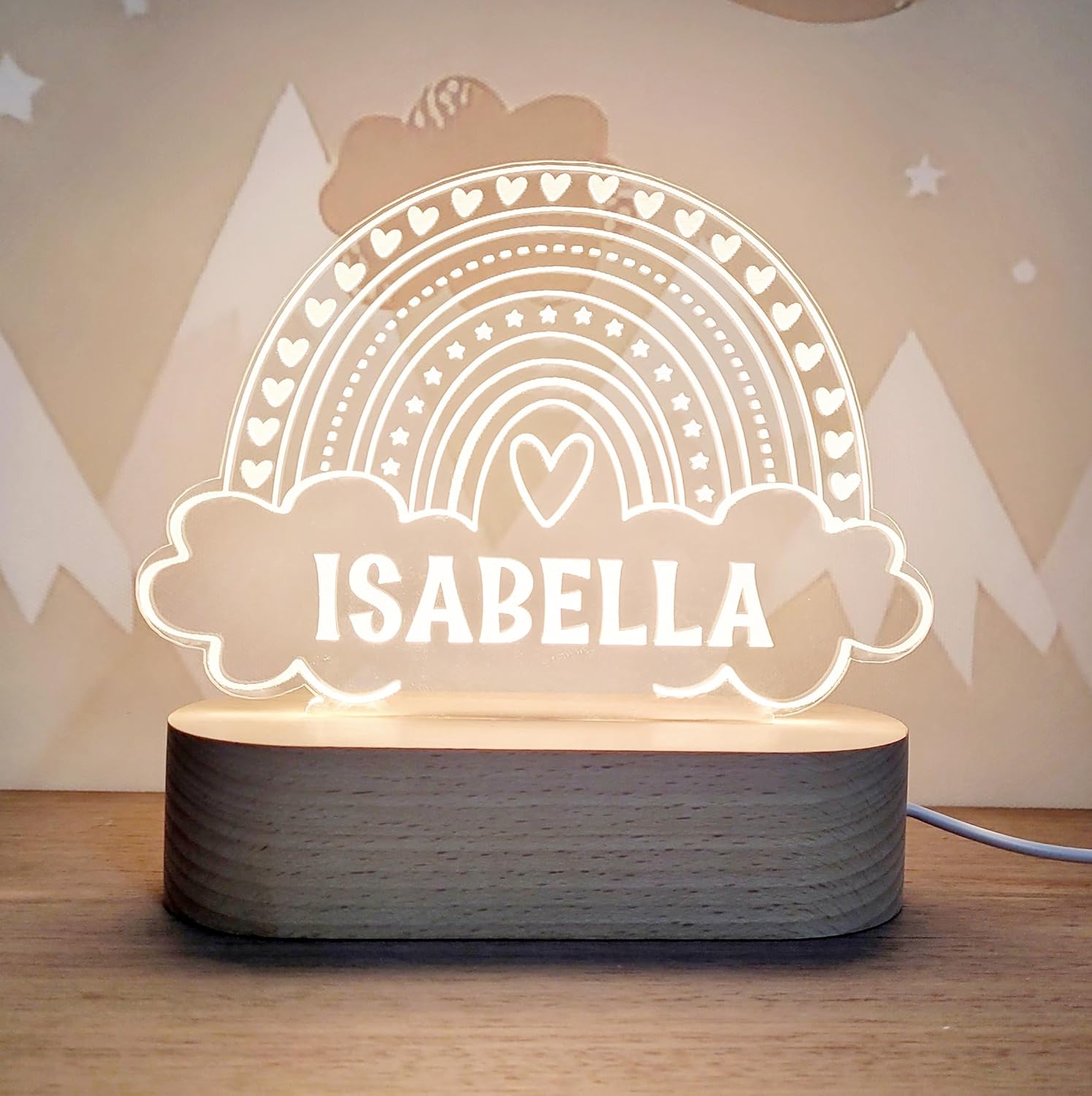 Customized Baby Night Light with Name and Design
