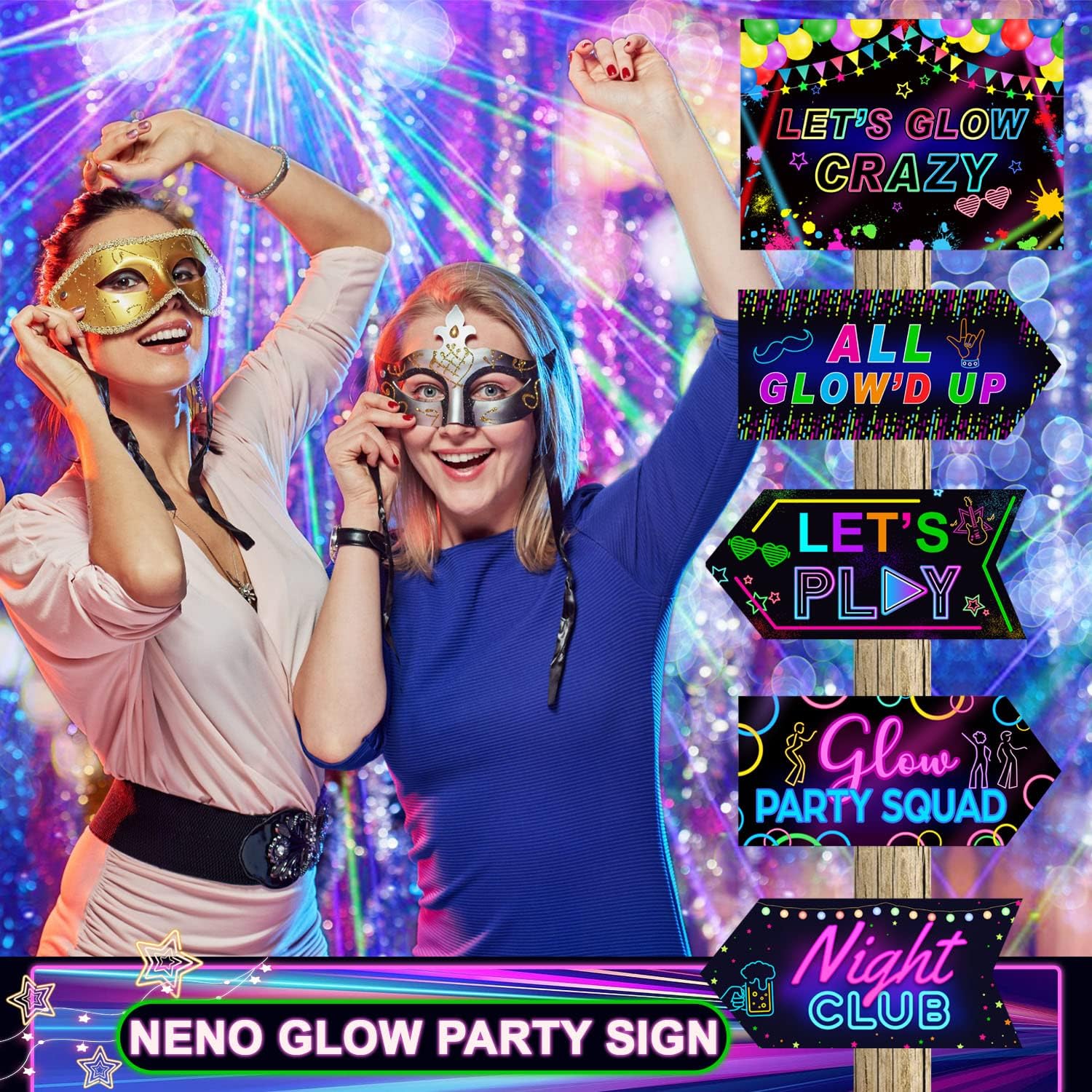 Gueevin Glow-in-the-Dark Party Decorations 20 Pcs