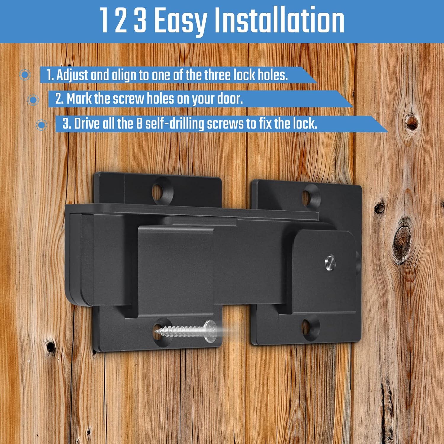 Steinwhale Flip Gate Latch Locks for Outdoor Door Gate