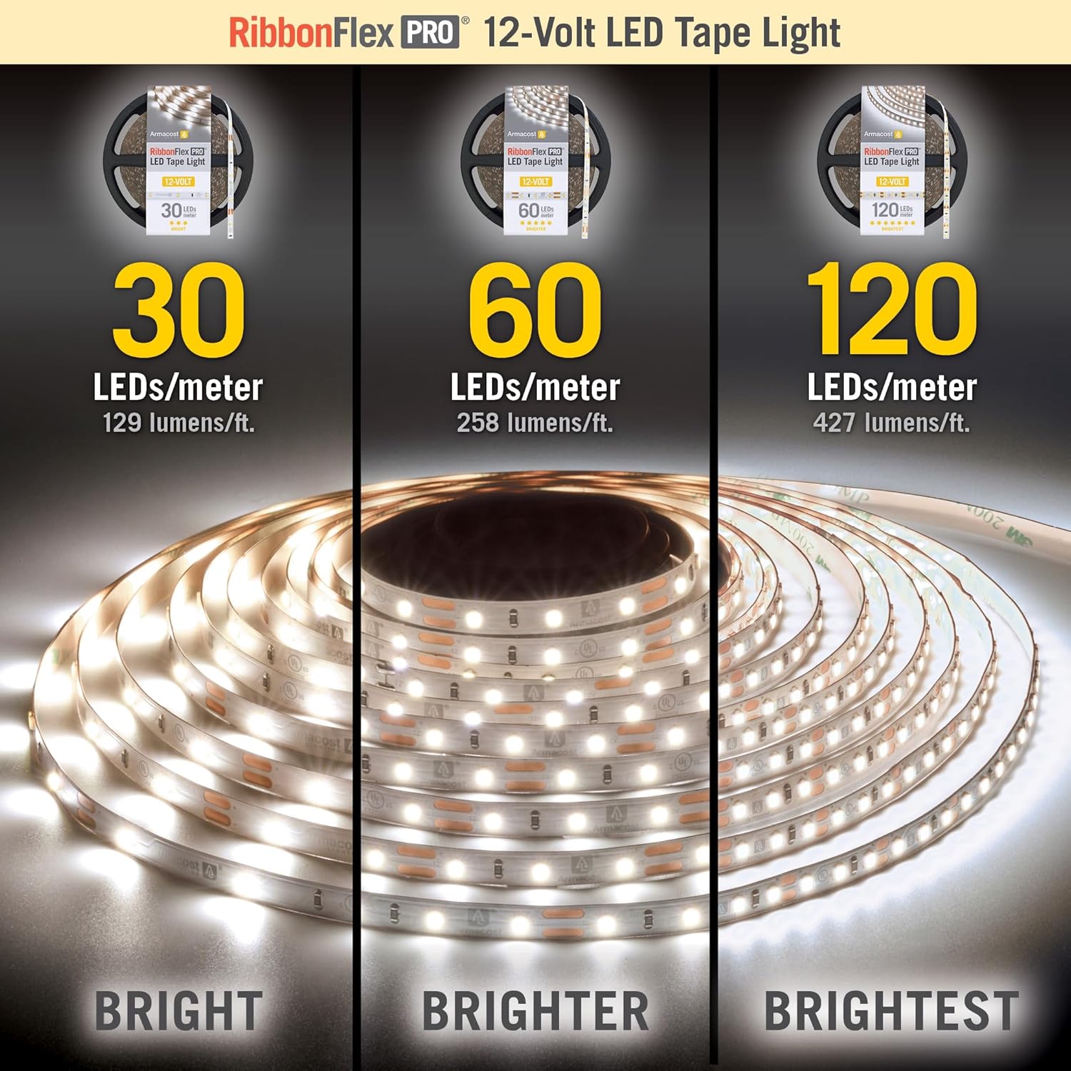 Armacost Lighting 164 ft LED Tape Light Dimmable Soft White 2700K
