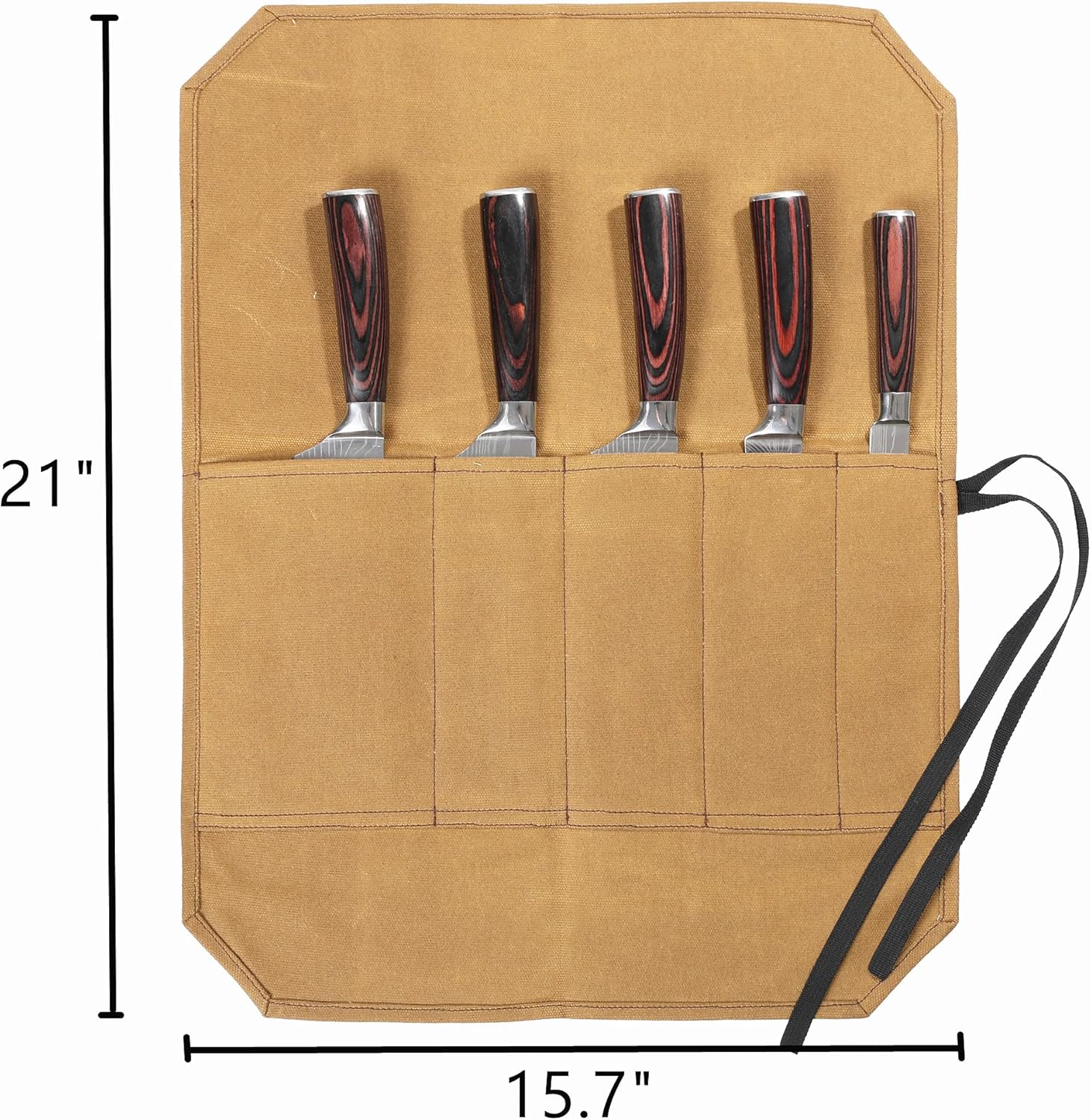 Denifiter Knife Roll - Durable Waxed Canvas with Cut Resistant Lining