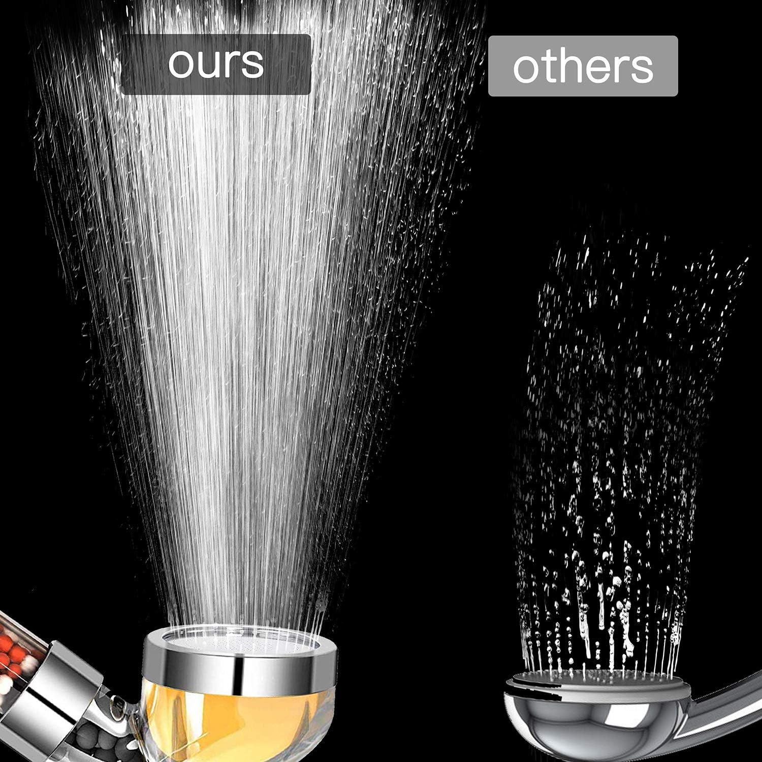 Vitamin C shower head with mineral stone technology