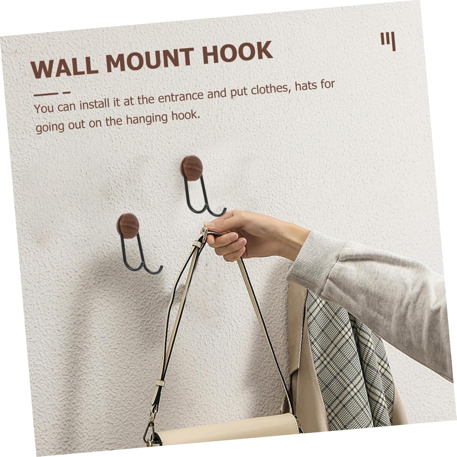 Grain Stainless Steel Adhesive Hook Decorative Towel Holder