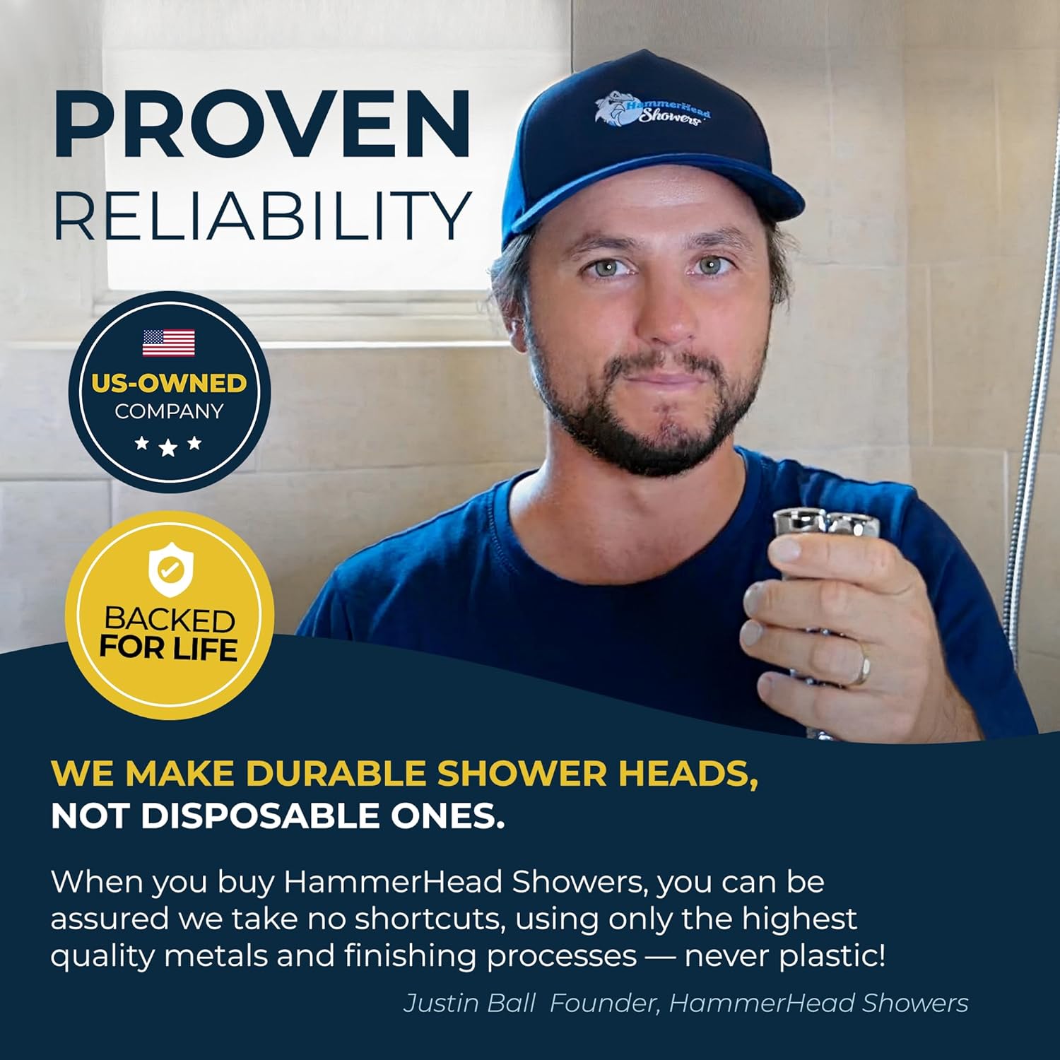 Premium All-Metal Handheld Shower Head