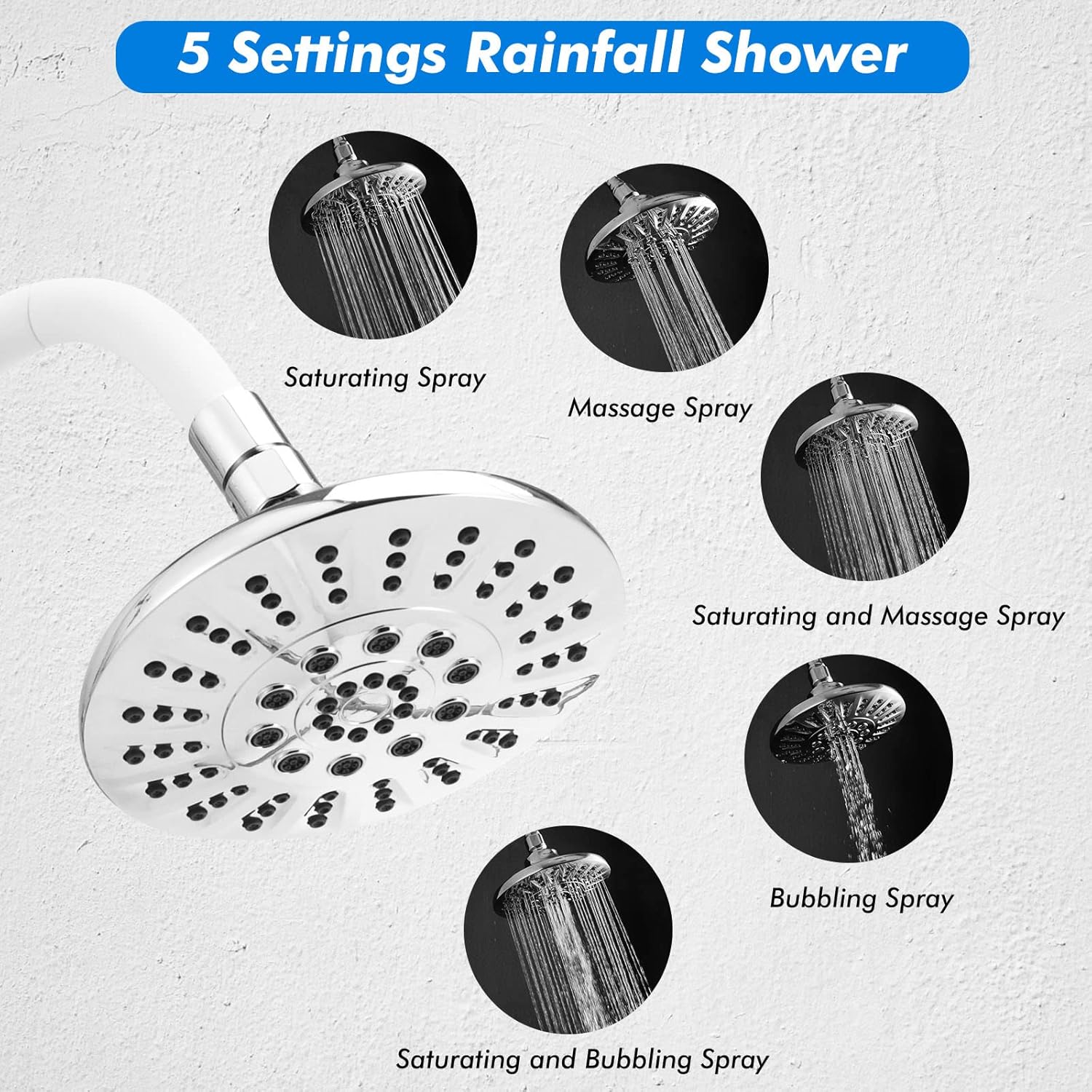 Luxury Handheld Shower Head with Rainfall Option