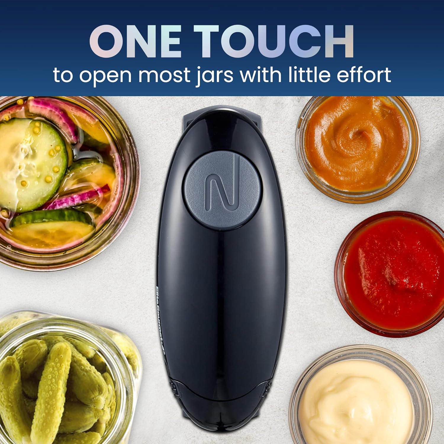 Elite Gourmet EJO800 Electric Jar Opener BlackGray