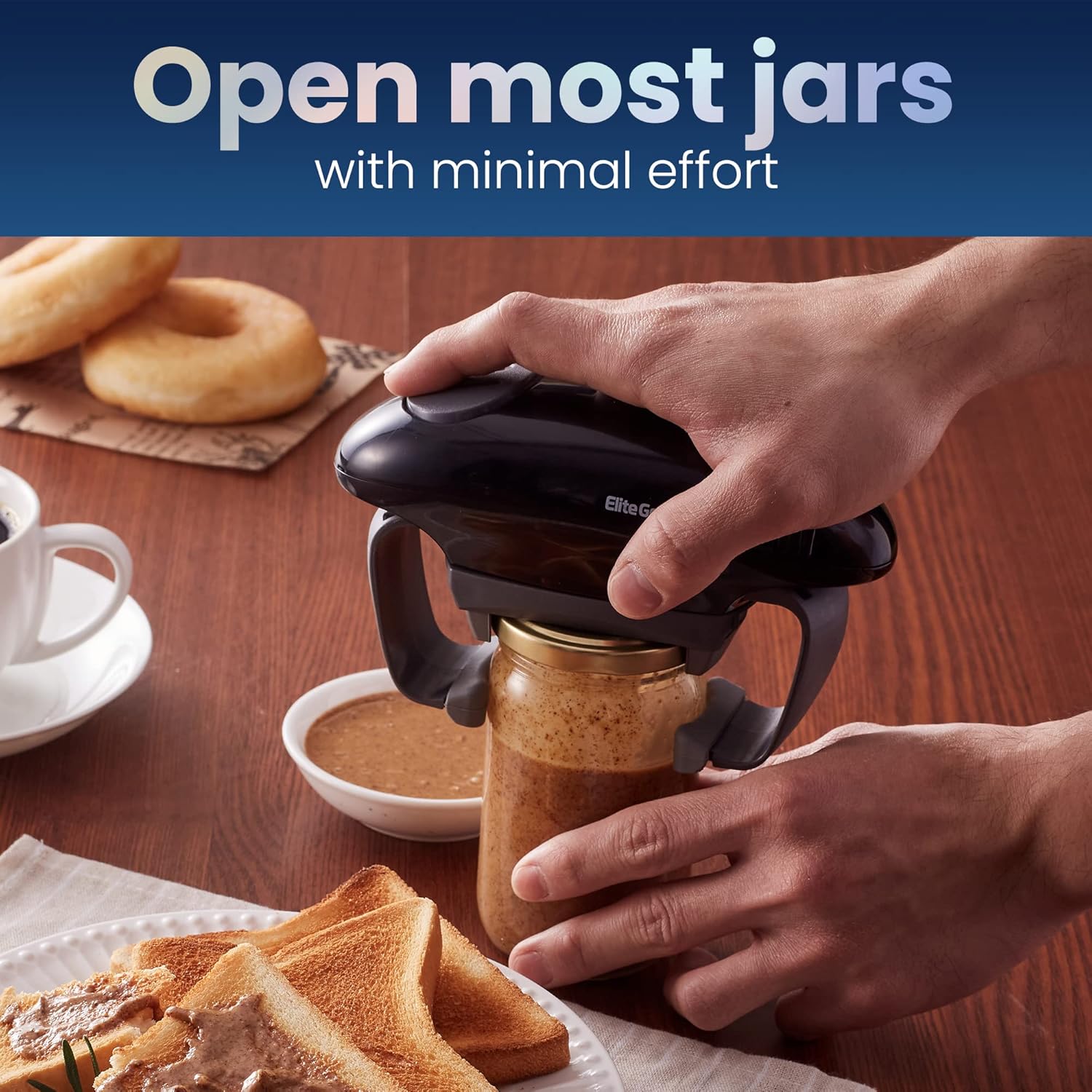 Elite Gourmet EJO800 Electric Jar Opener BlackGray