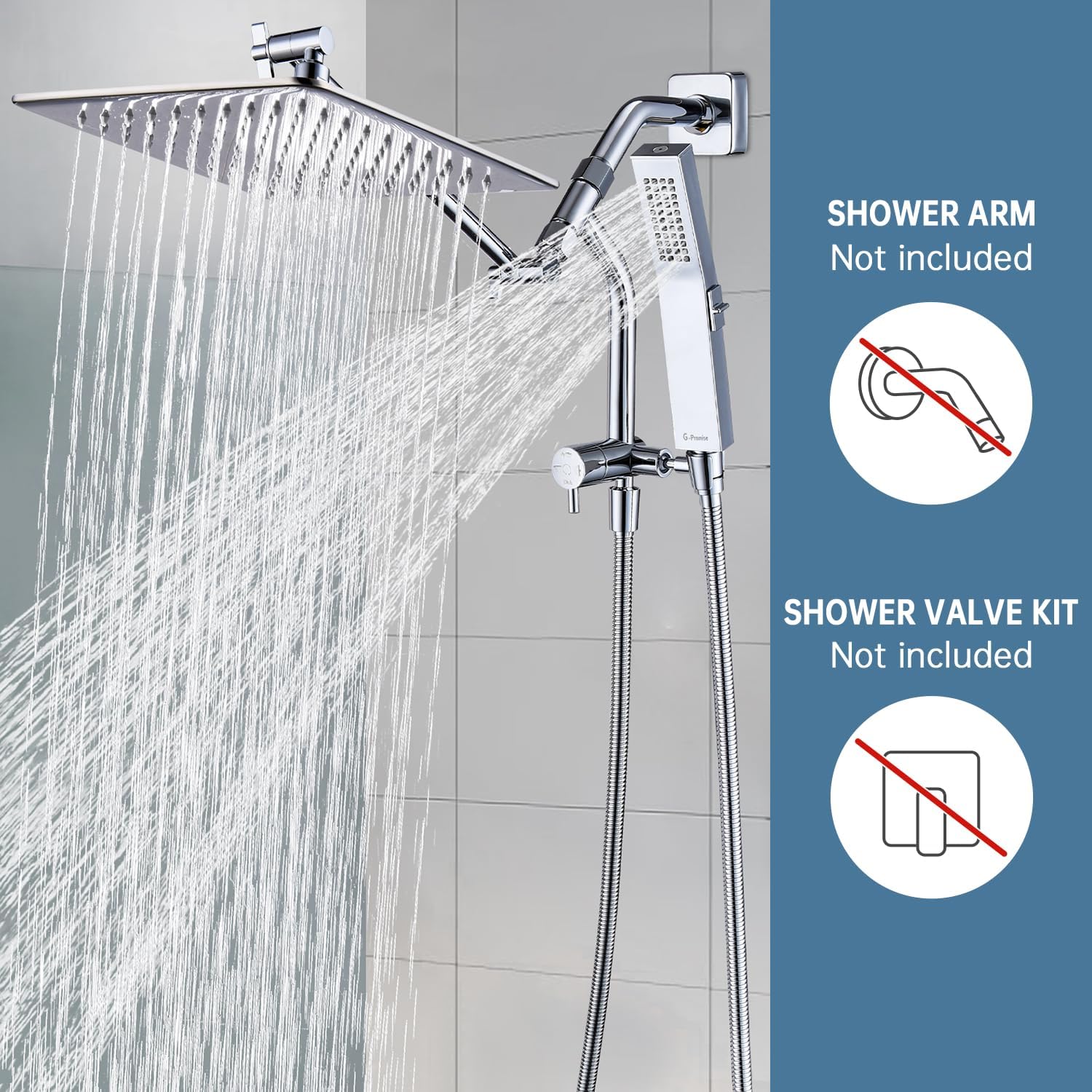 G-Promise All-Metal 10-Inch Rain Shower Head