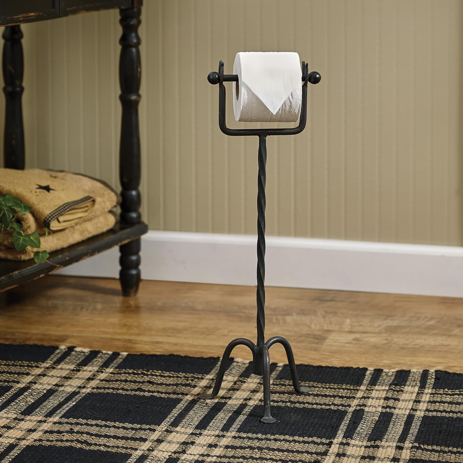 Park Designs Black Standing Toilet Paper Holder 23 H