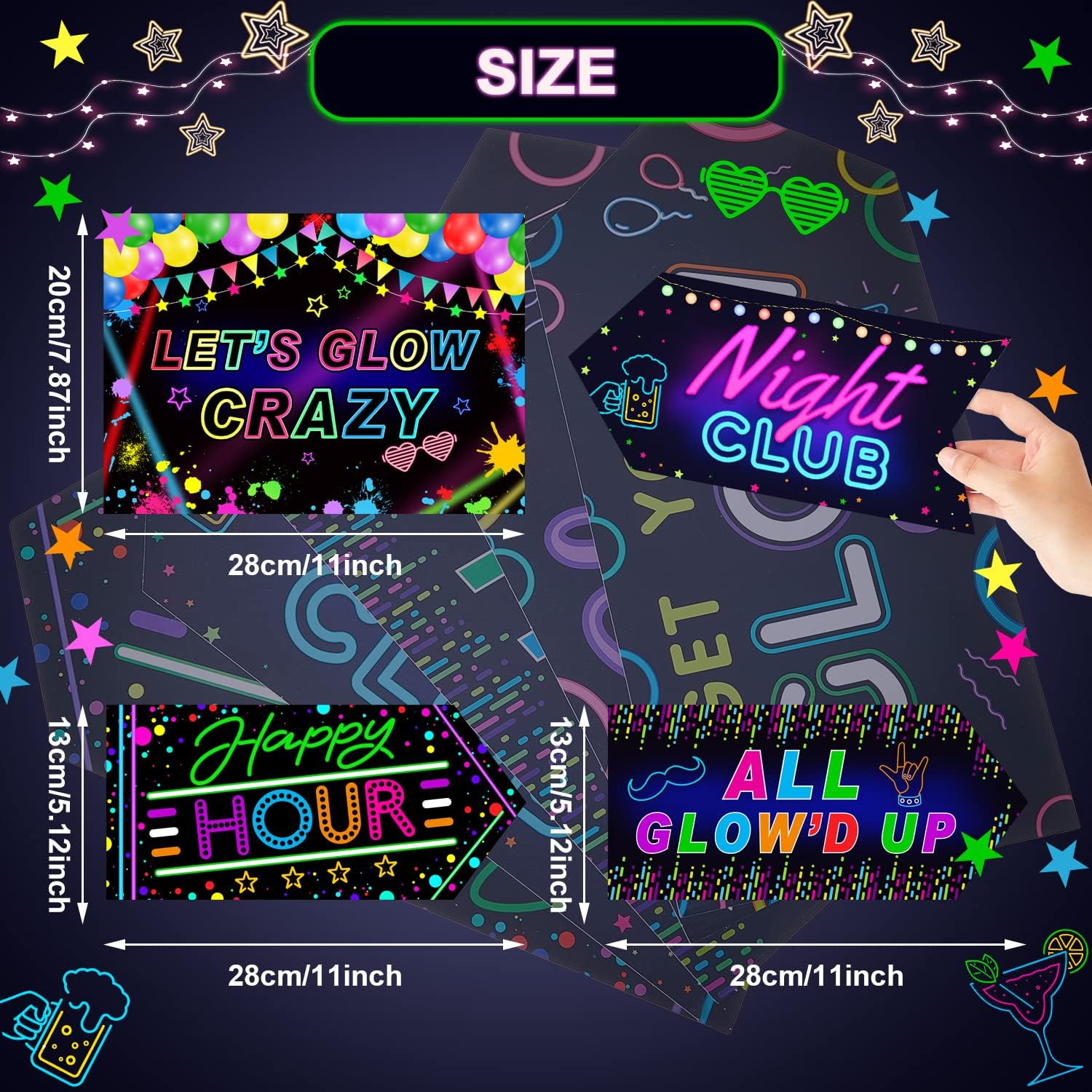 Gueevin Glow-in-the-Dark Party Decorations 20 Pcs