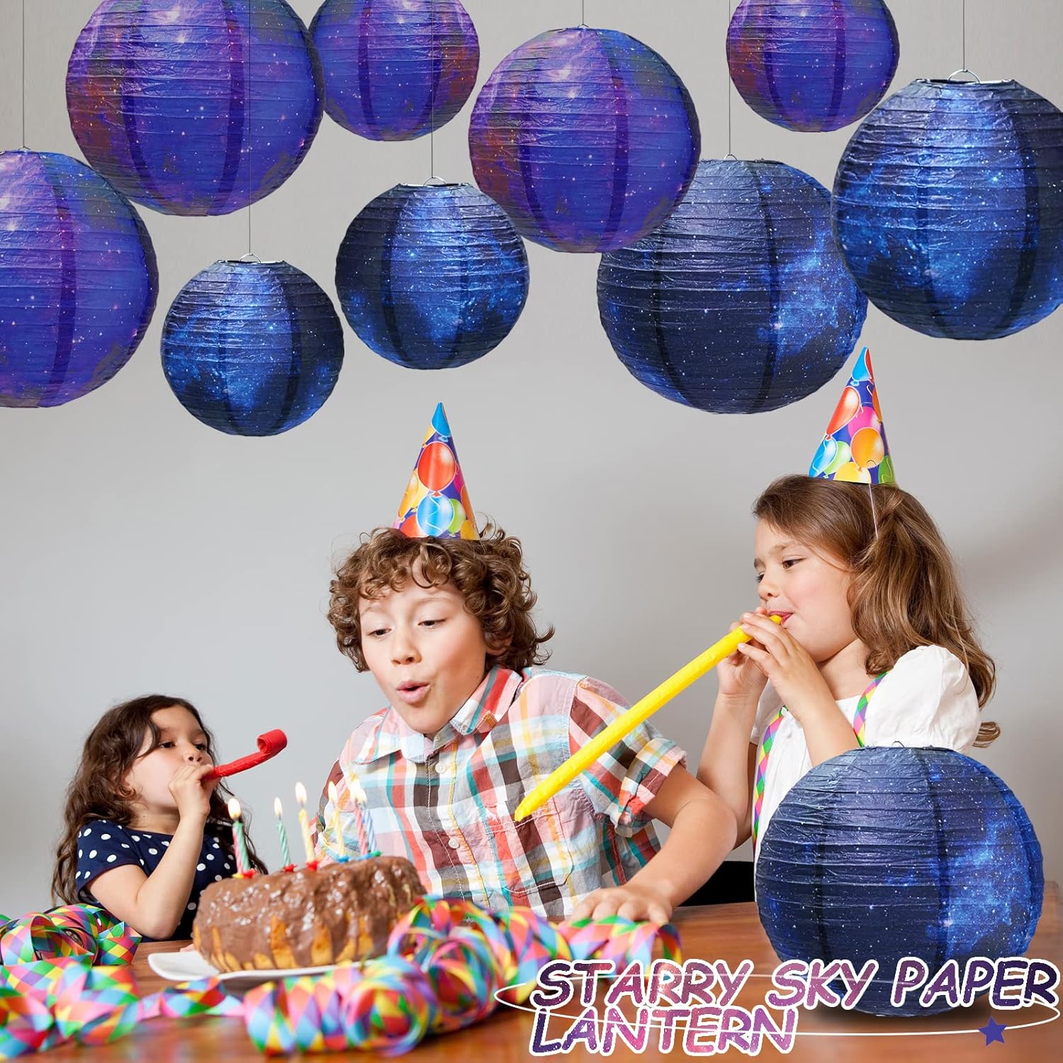 Galaxy Print Paper Lanterns 10PCS Space Theme Decor