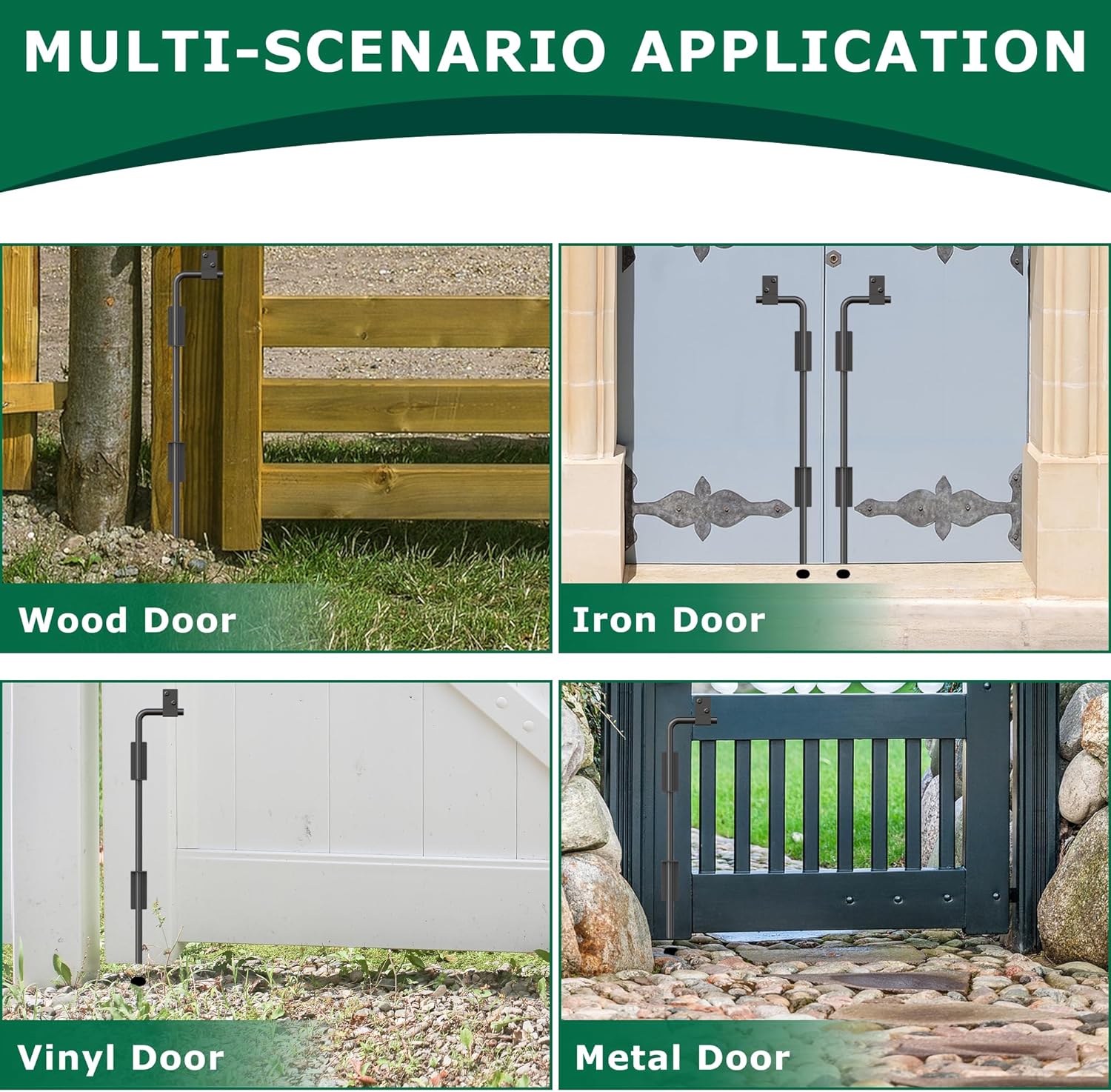 18-inch Heavy Duty Cane Bolt Gate Drop Rod Kit with Square Design