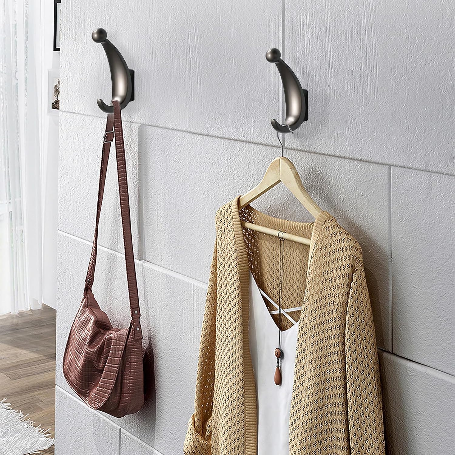 Yundoza 2 Pack Towel Hooks Gray 1