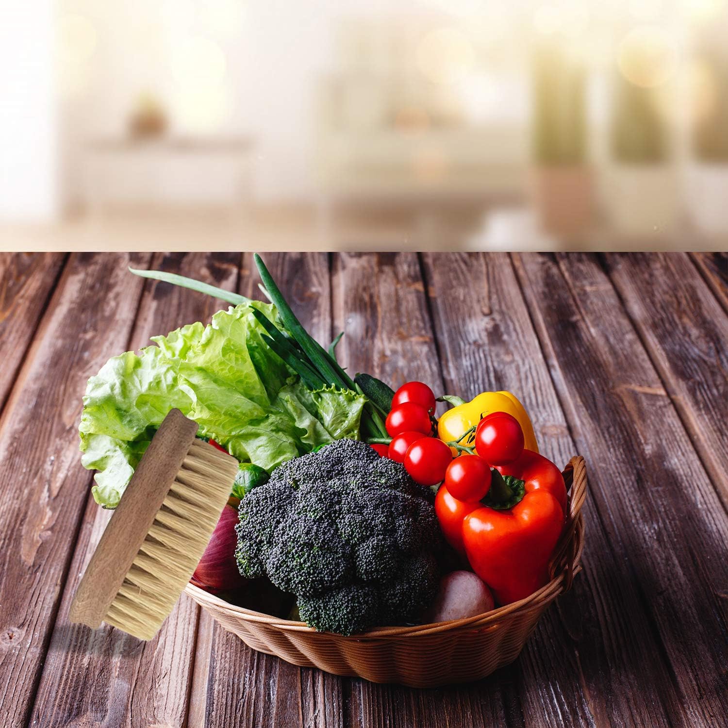 Sun Yunseng Vegetable Brush - Natural Bamboo Palm Fiber